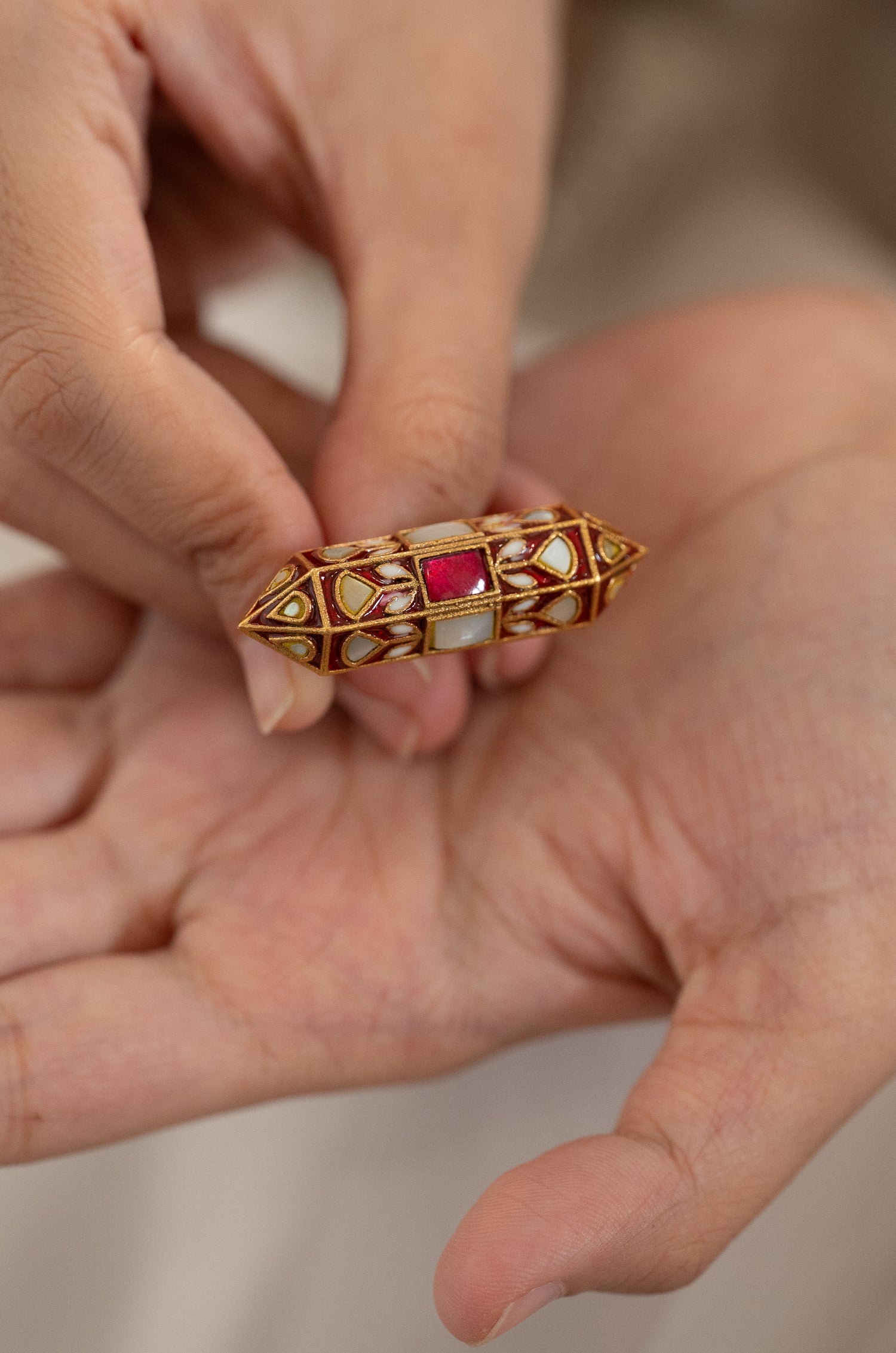 Ishika Red Fine Silver Ring