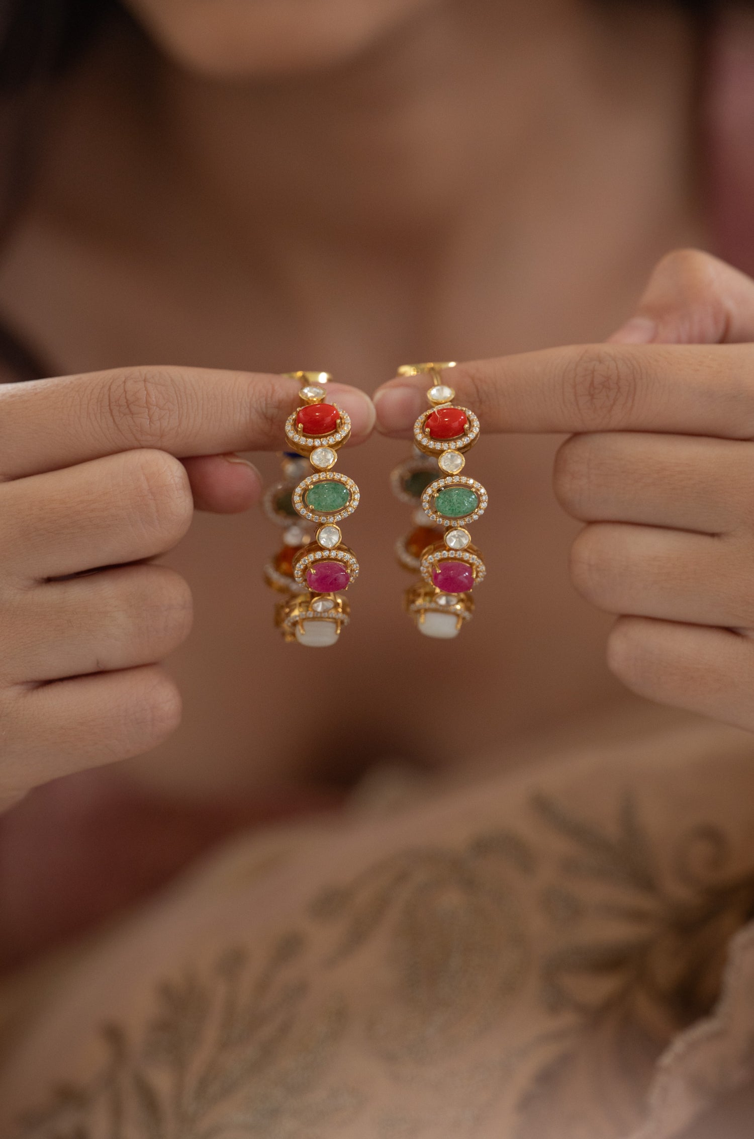 Gulzaar Navraatan Silver Hoops