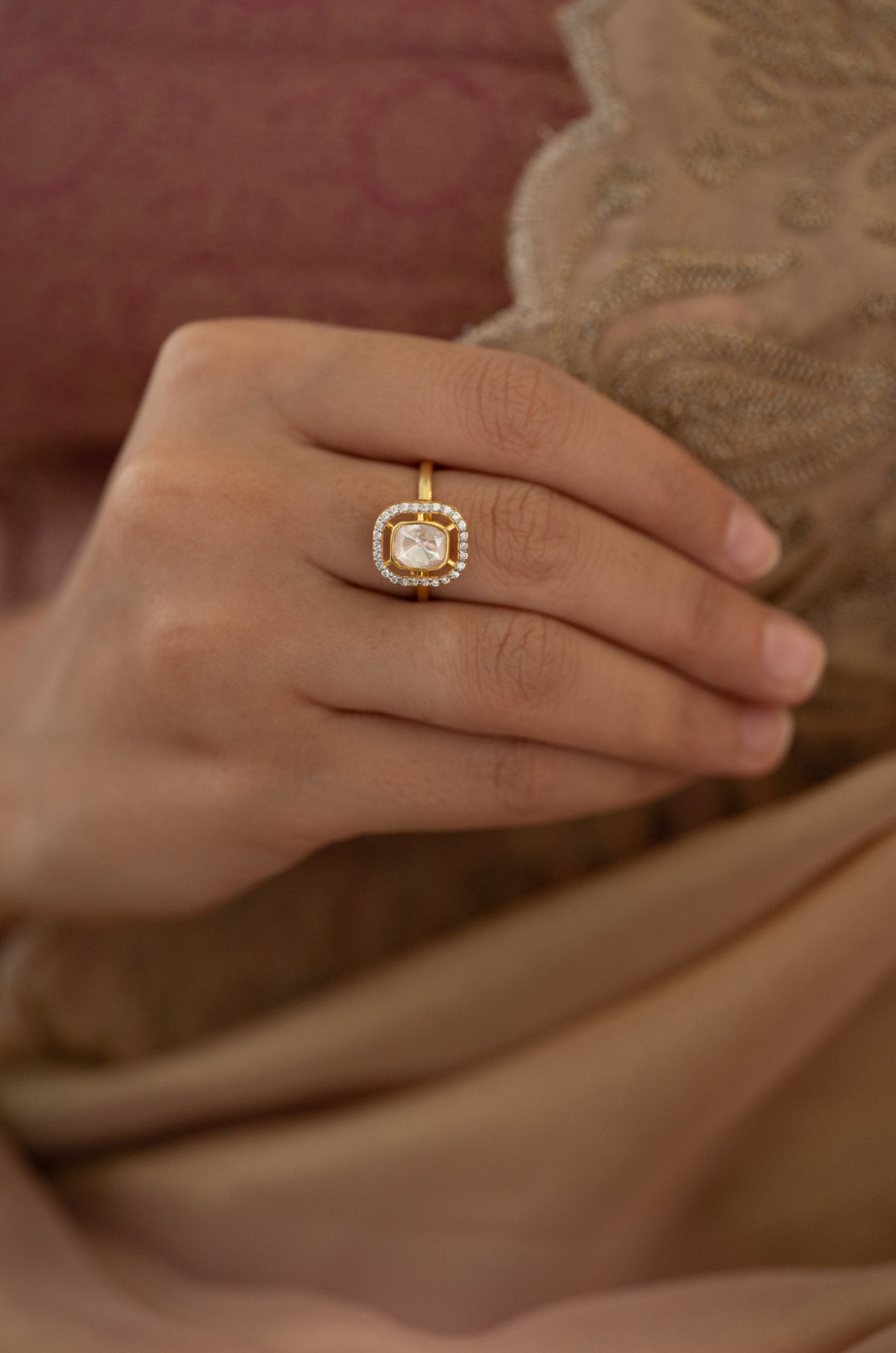 Sneha Silver Polki Ring