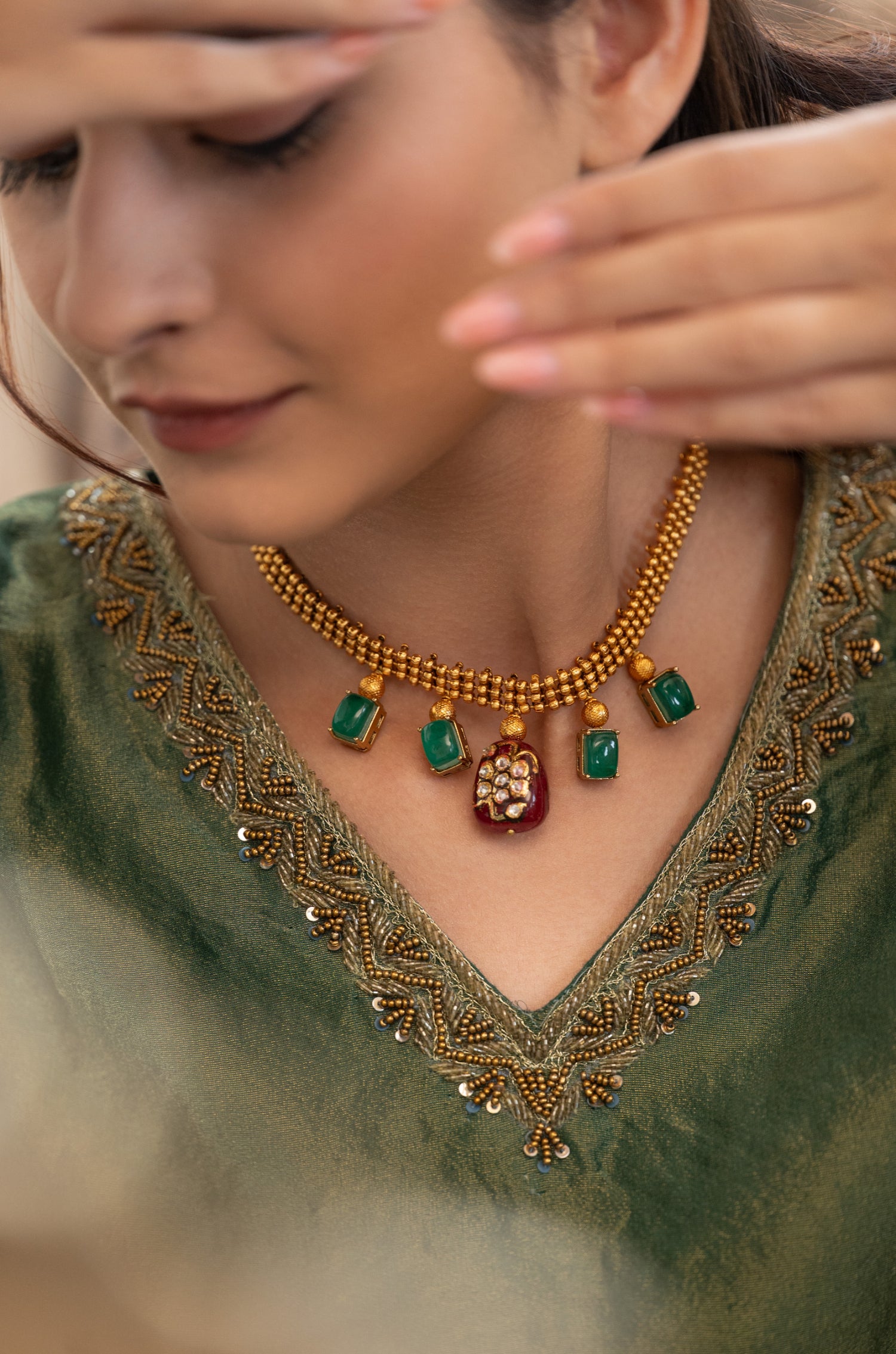 Purvi Temple Work Necklace