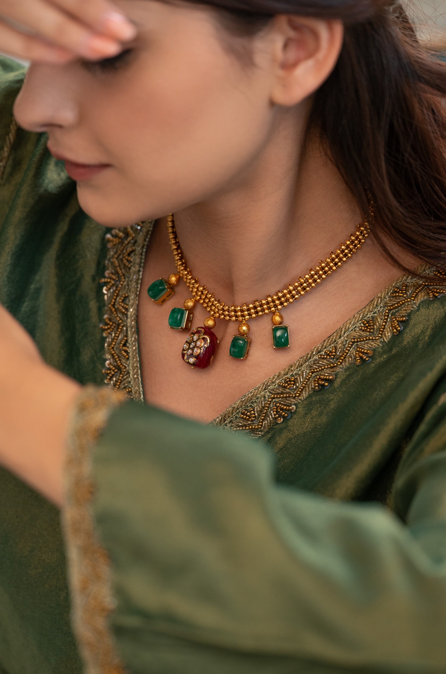 Purvi Temple Work Necklace