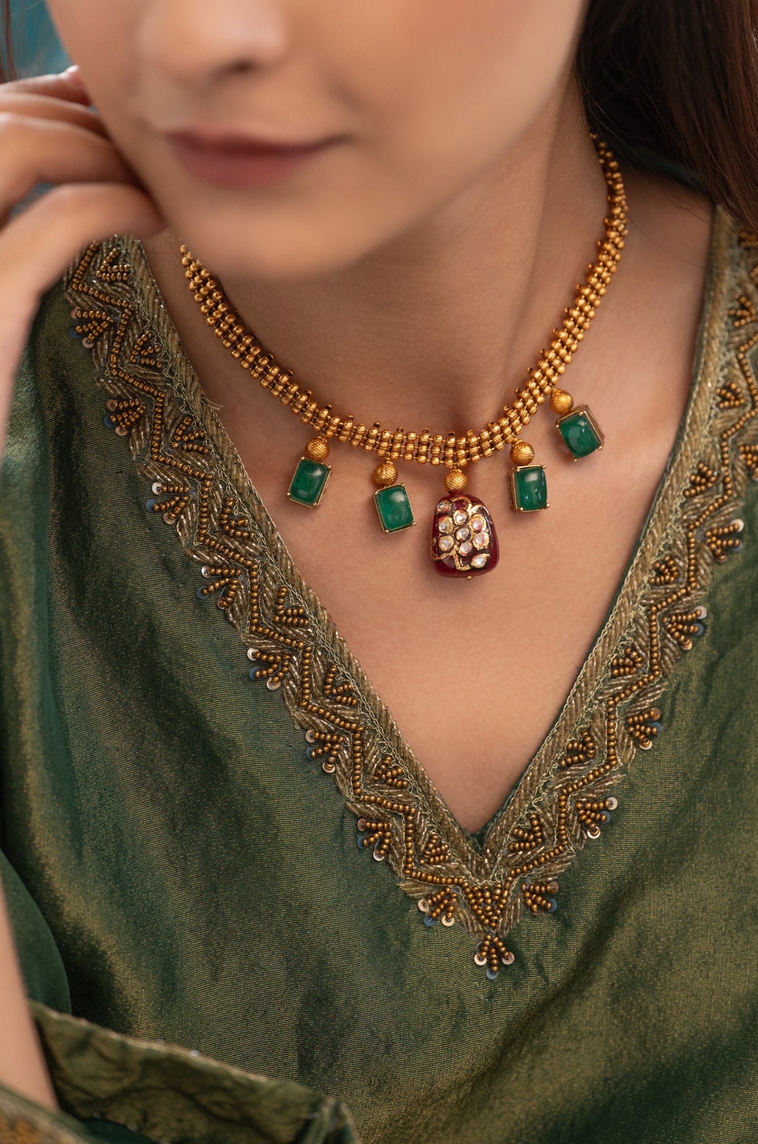 Purvi Temple Work Necklace