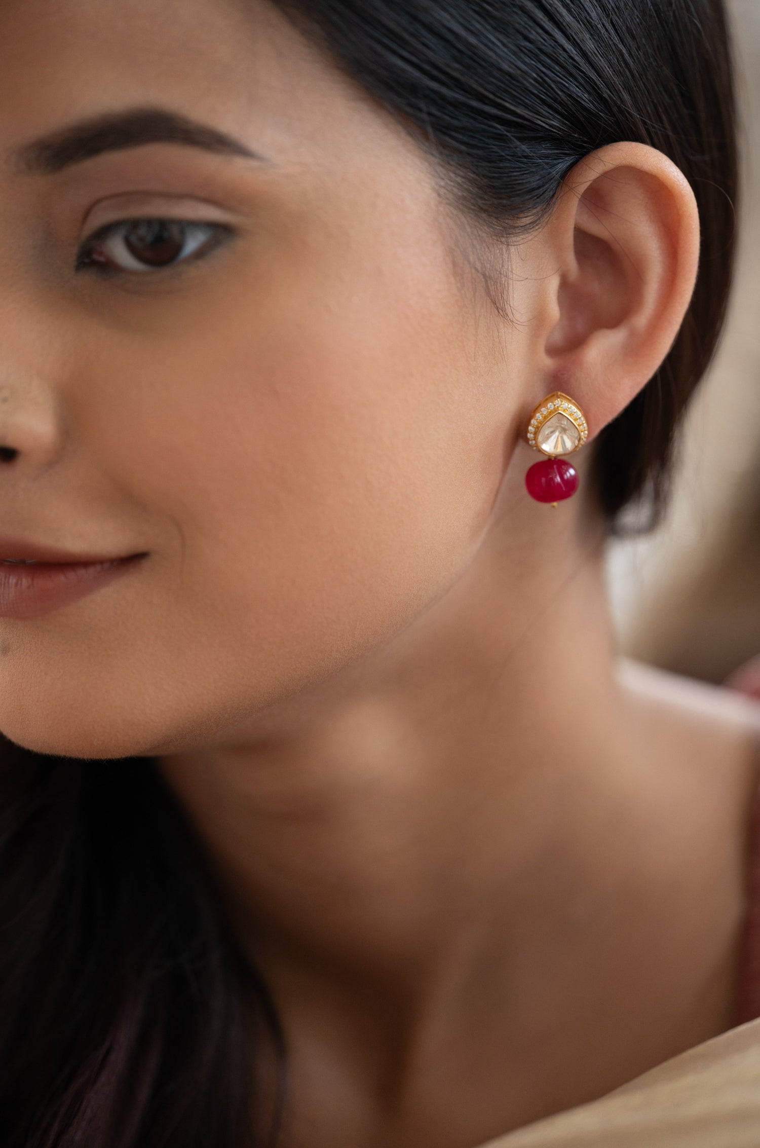 Urvika Red Fine Silver Drops