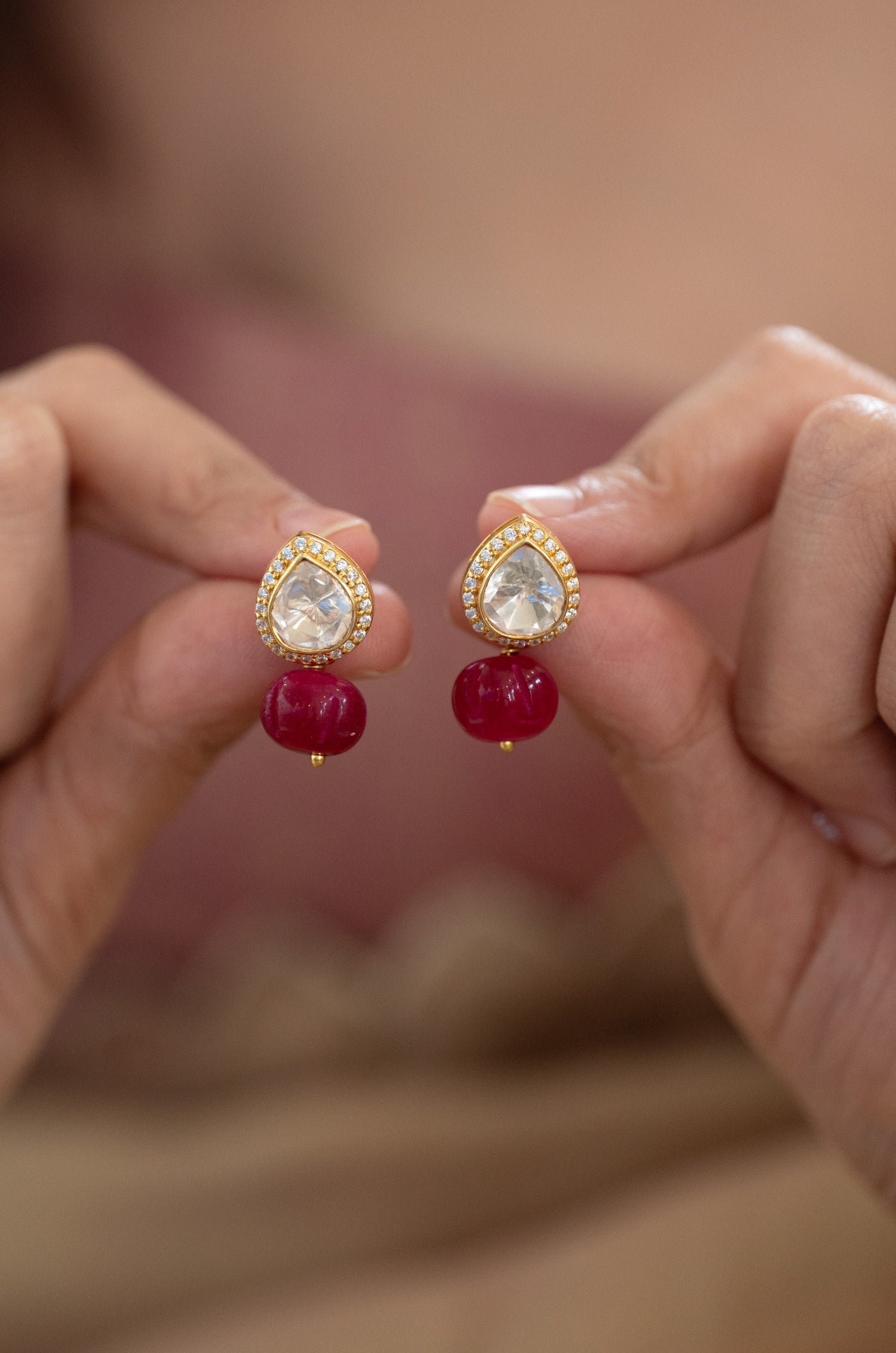 Urvika Red Fine Silver Drops