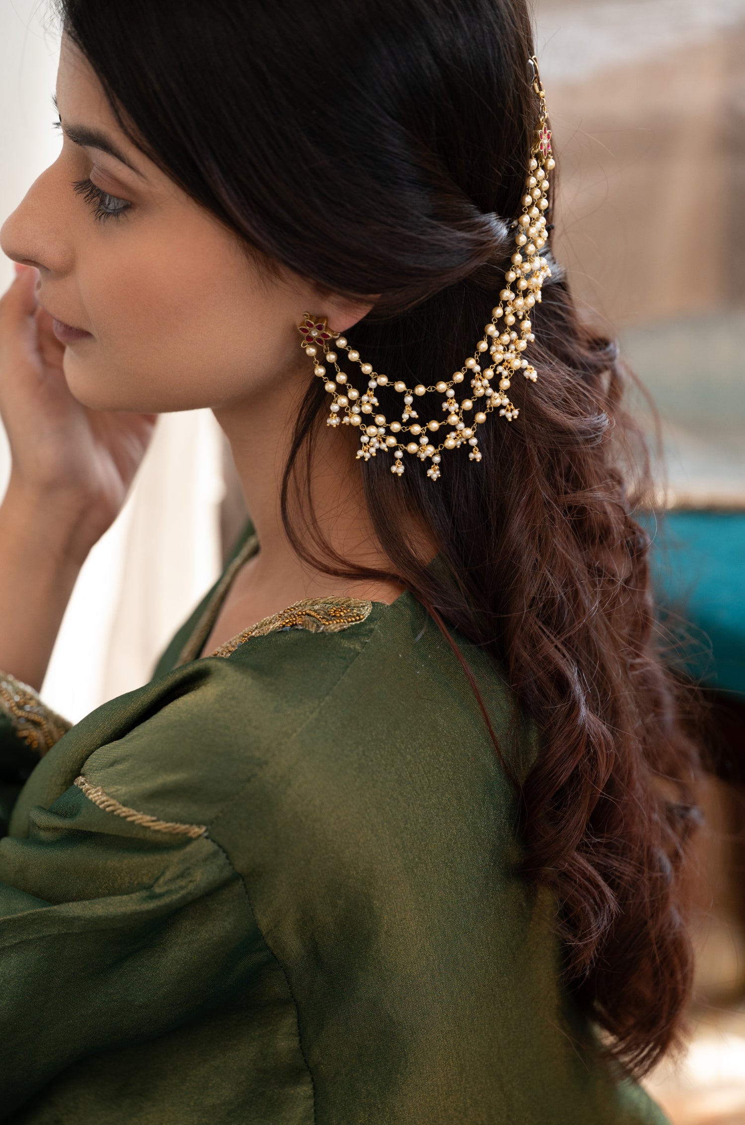 Olivia Pink Kaan Chain Earrings