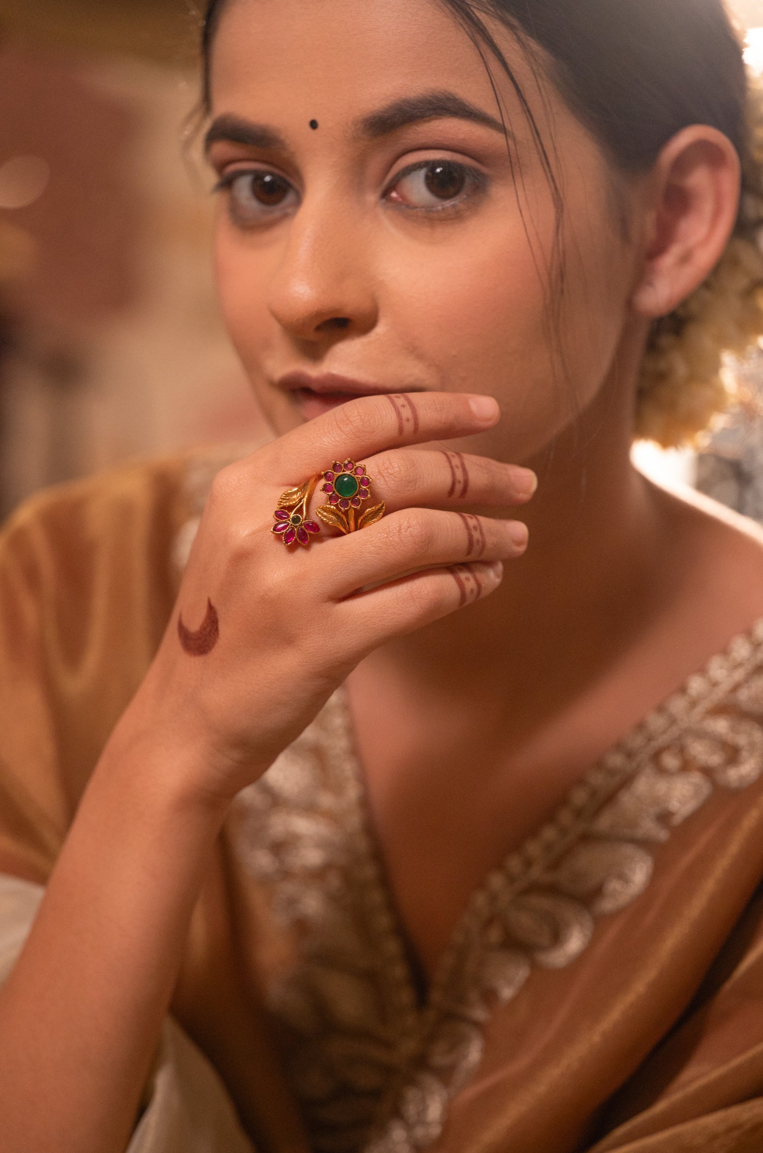 Sunaina Floral Pink Ring