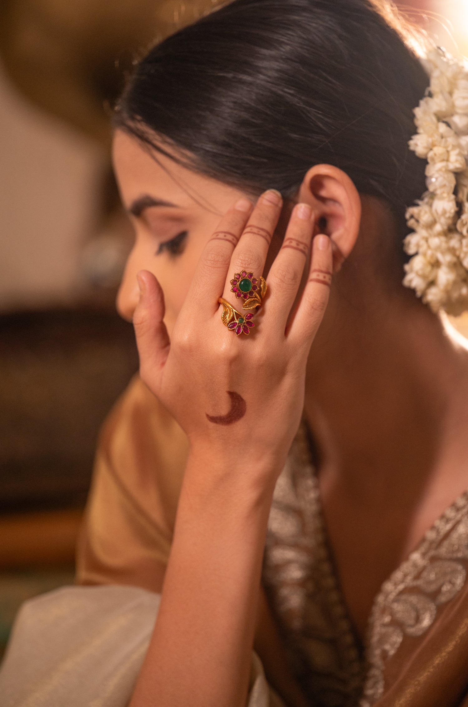 Sunaina Floral Pink Ring