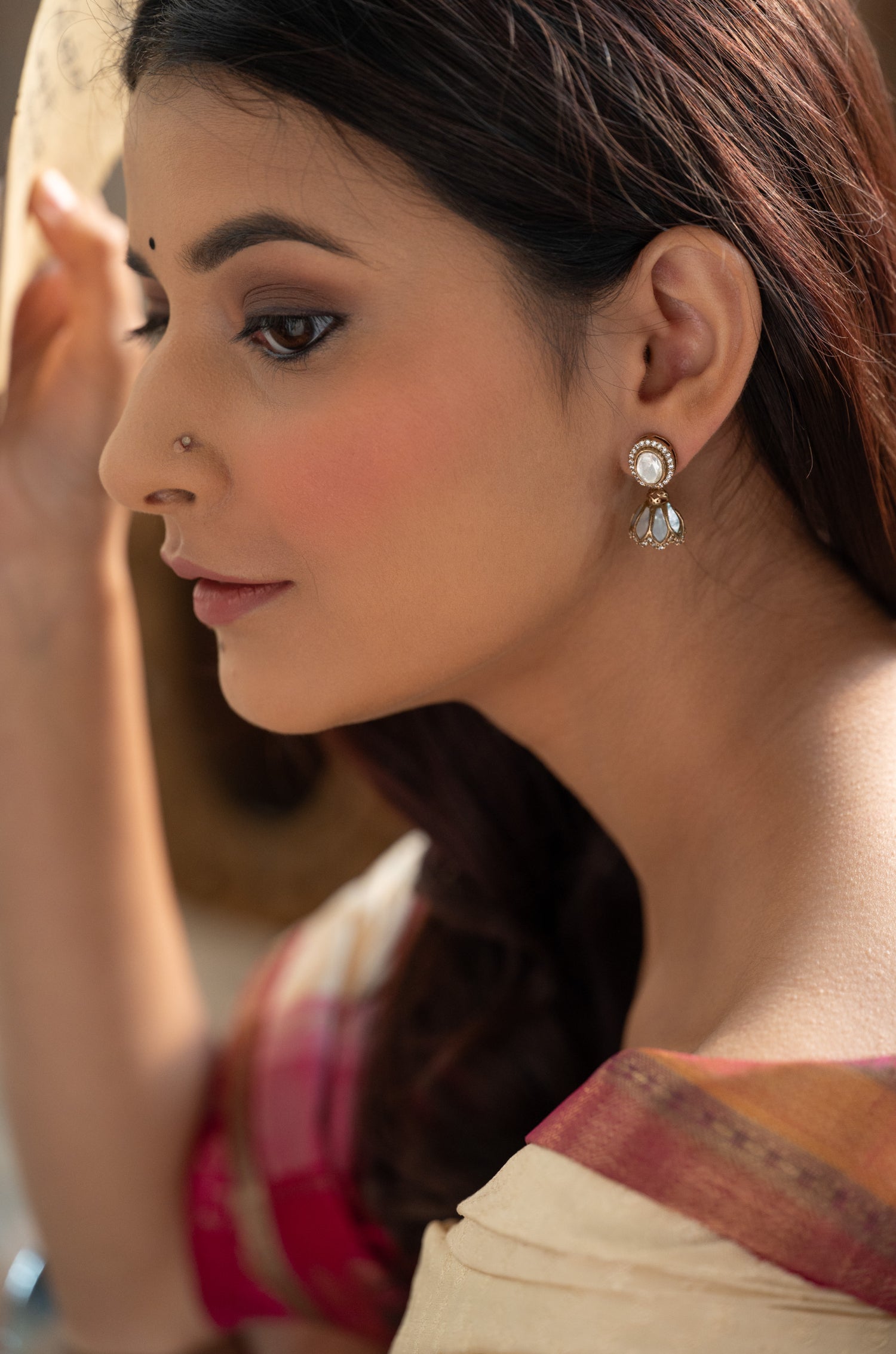 Errie Mother of Pearl Polki Earrings