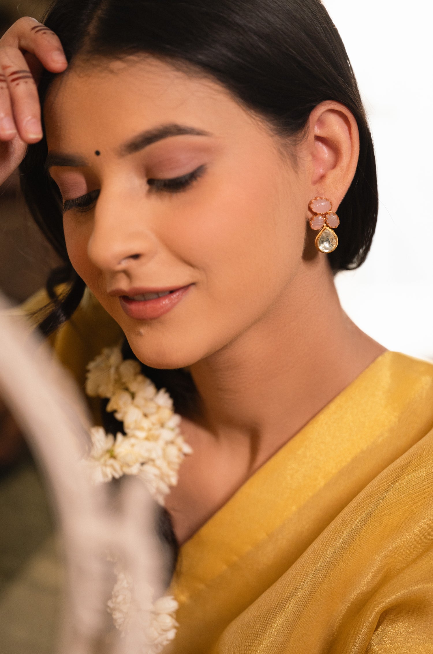 Gargi Pink Kundan Earrings