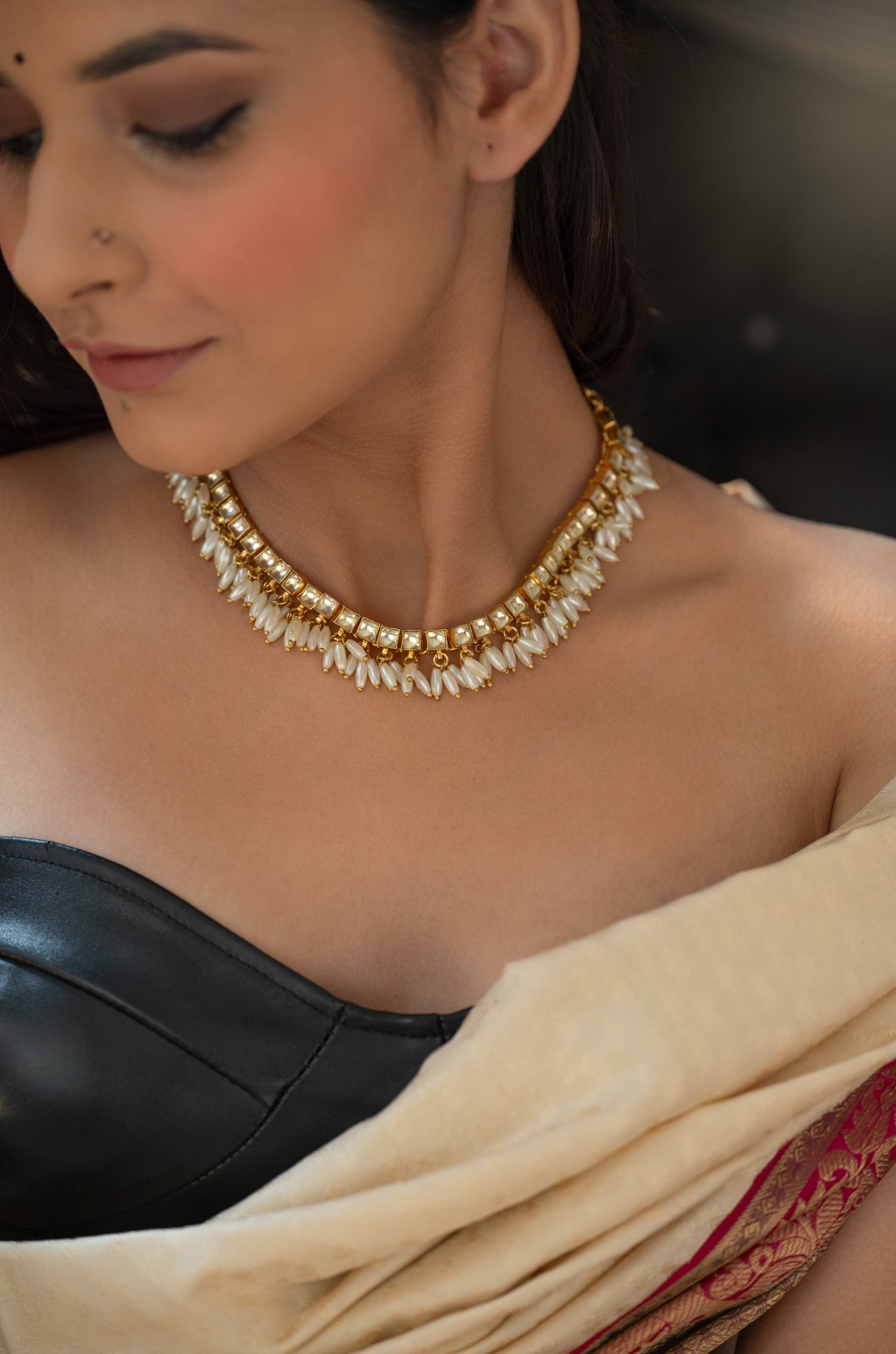 Versha Kundan And Pearl Necklace