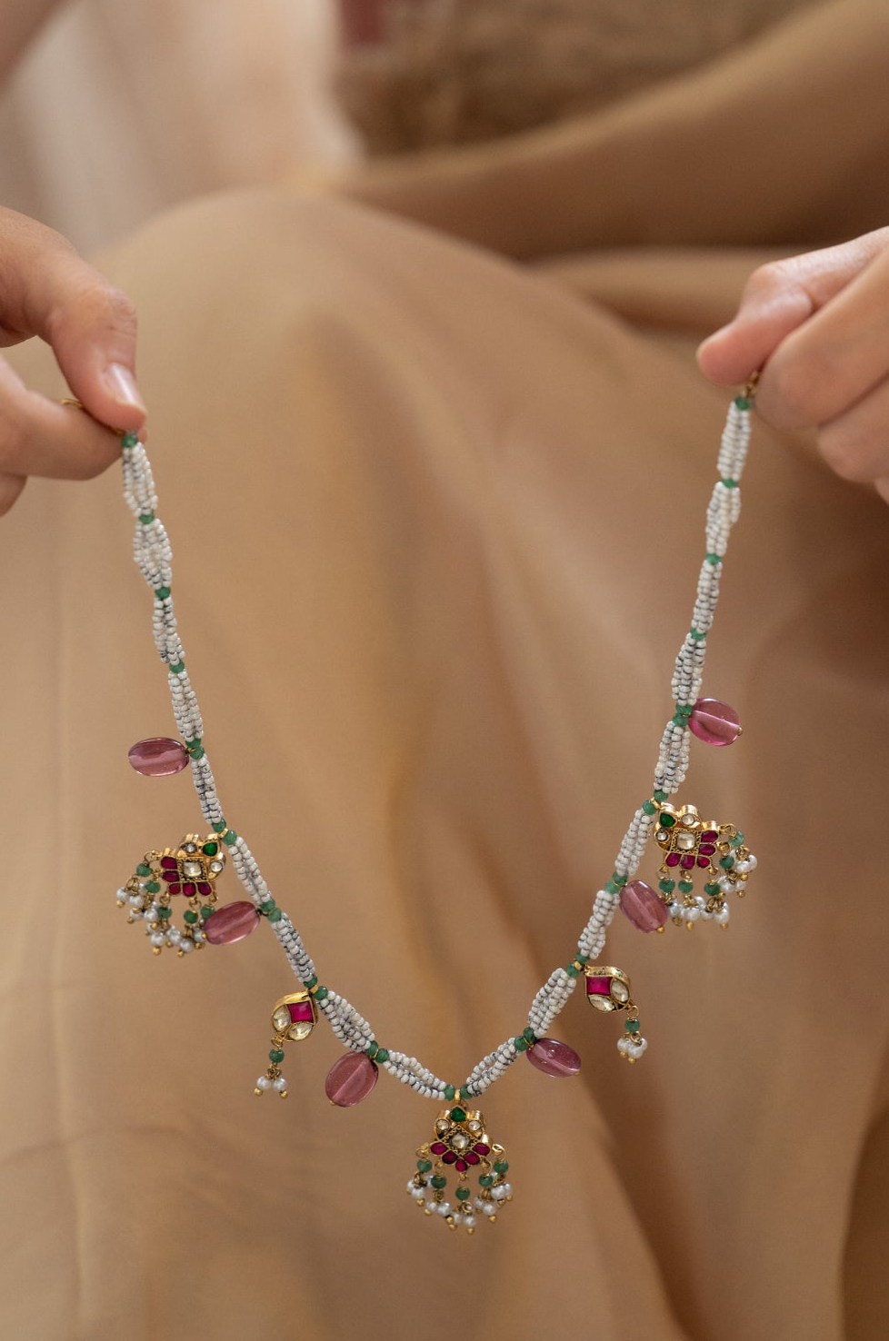 Rangriti Pink Kundan Necklace