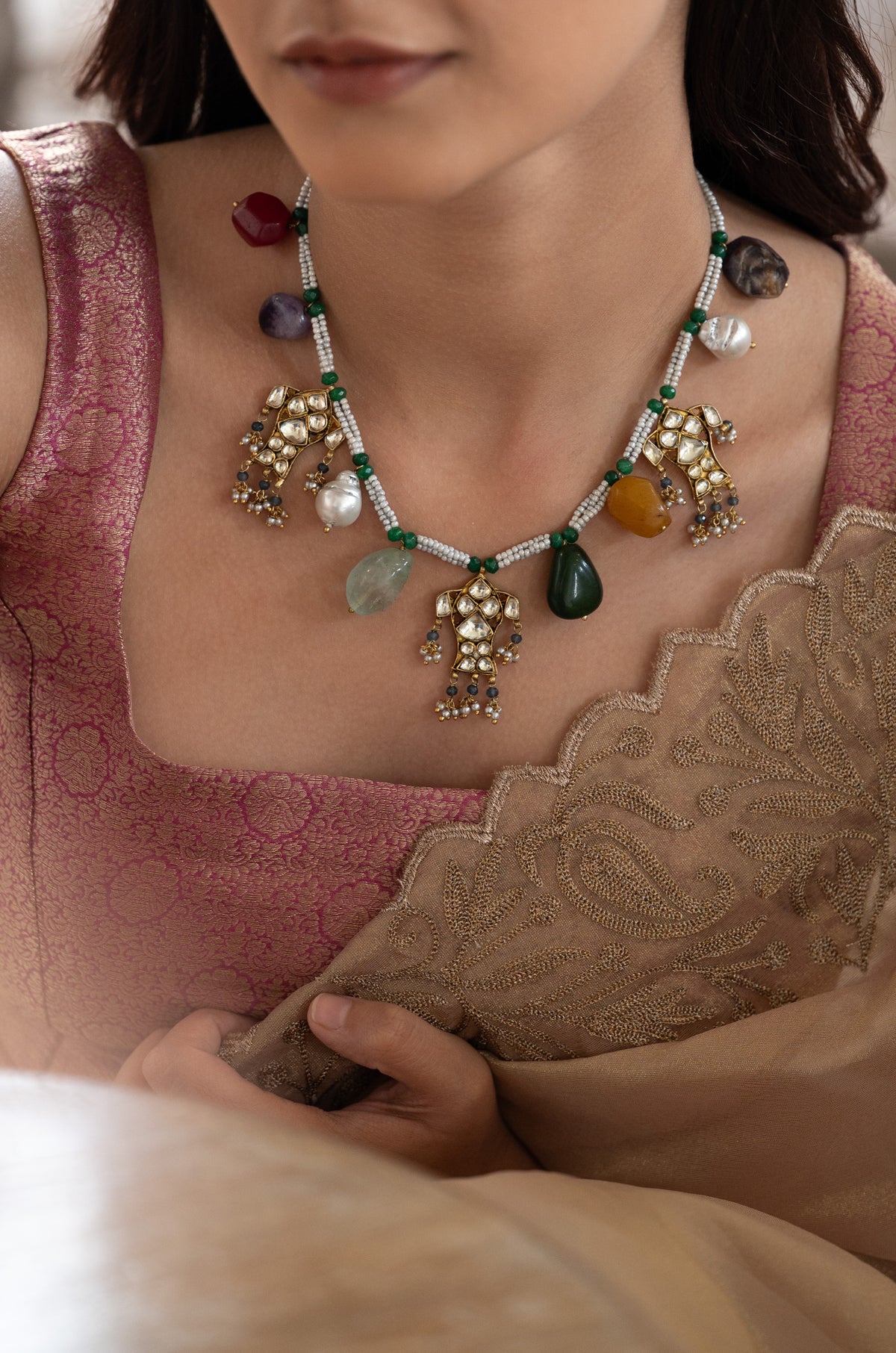 Aabha Multicolored Pearl Necklace