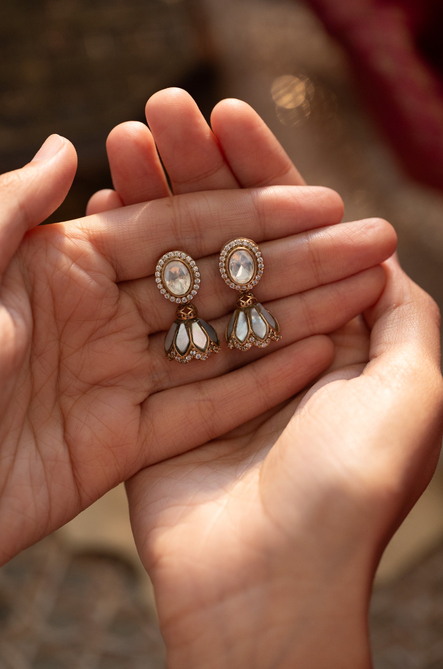 Errie Mother of Pearl Polki Earrings