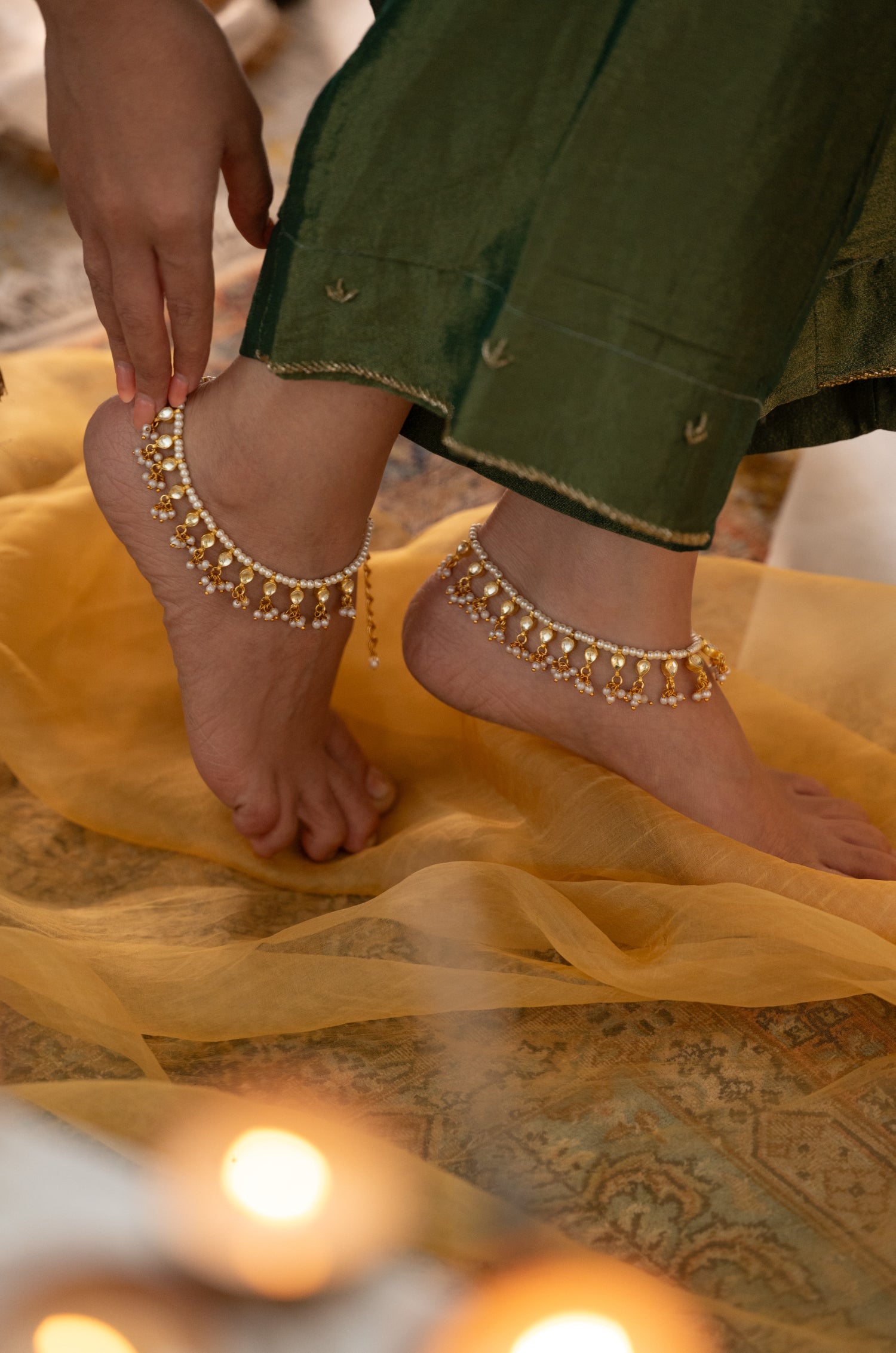 Fehri Kundan Anklets