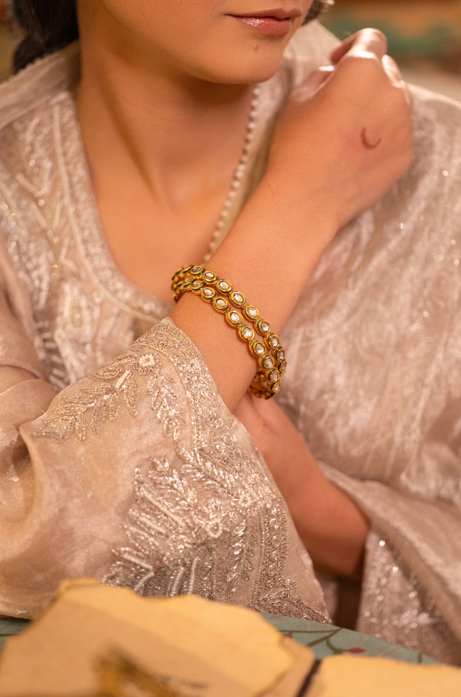 Utham Kundan Bangles - Set of 2