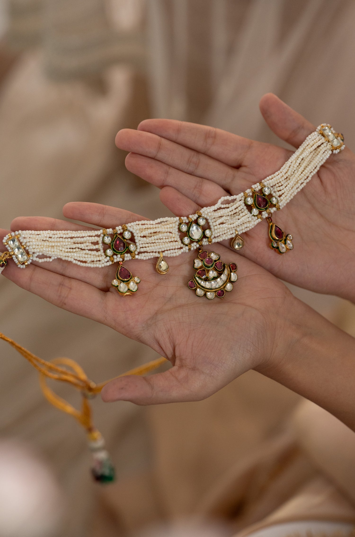 Tabitha Pink Kundan Necklace