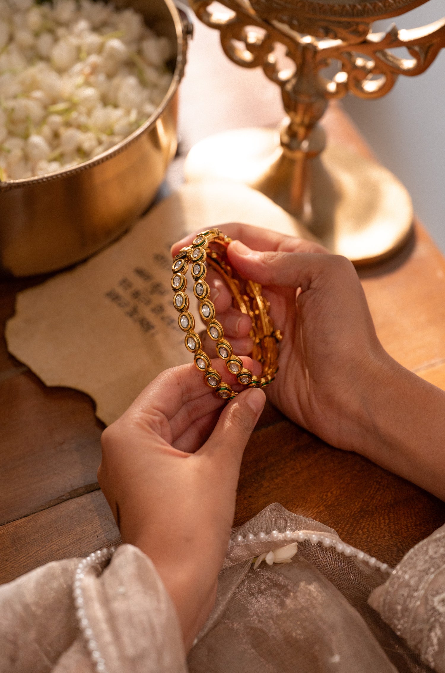 Utham Kundan Bangles - Set of 2