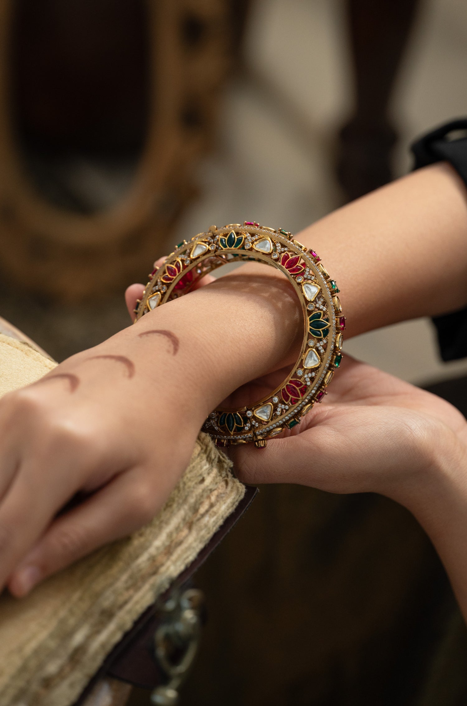 Mahua Polki Bangle