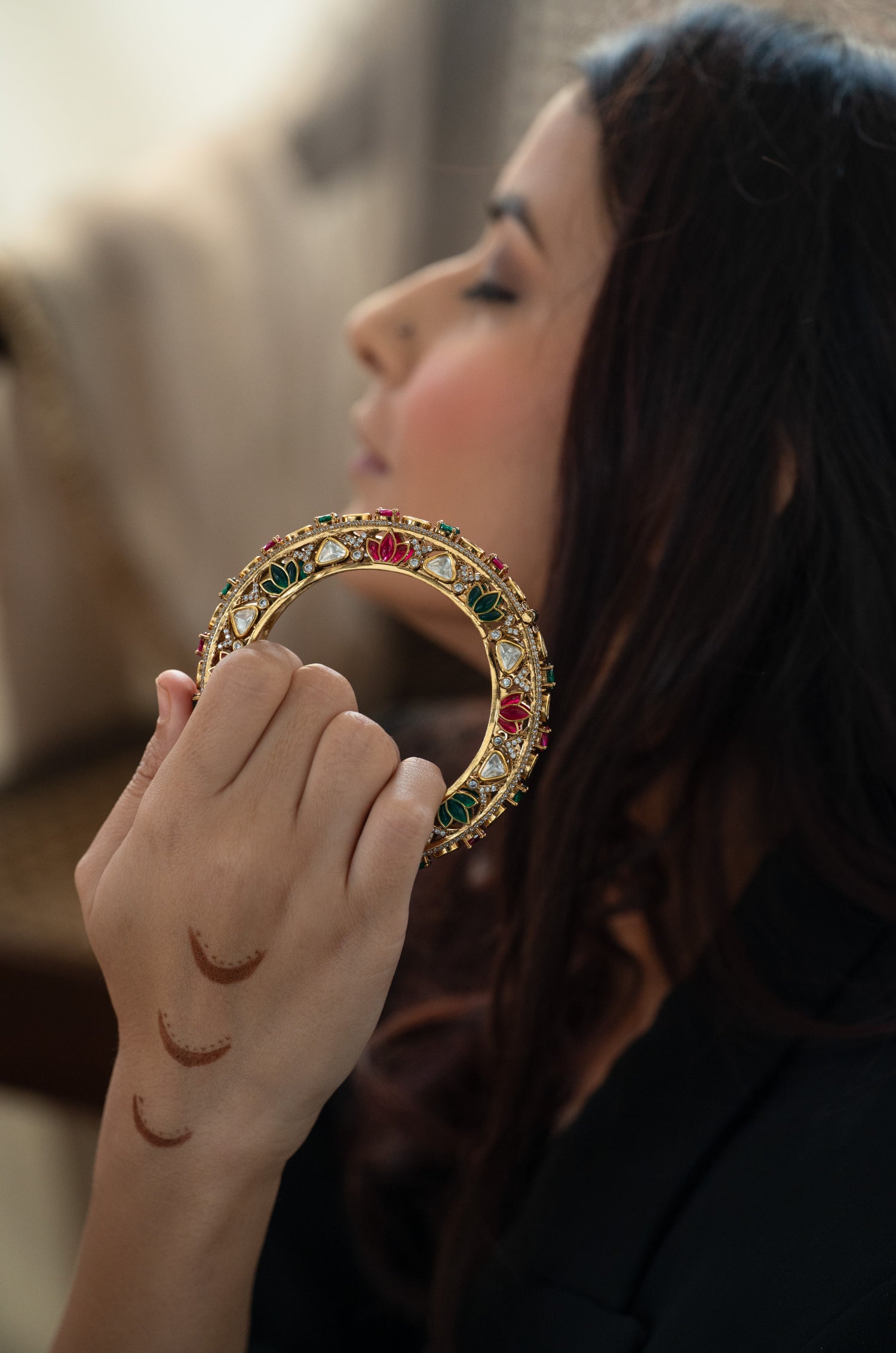 Mahua Polki Bangle