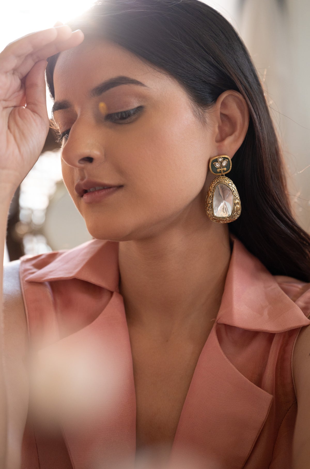 Mishthi Mint Polki Earrings