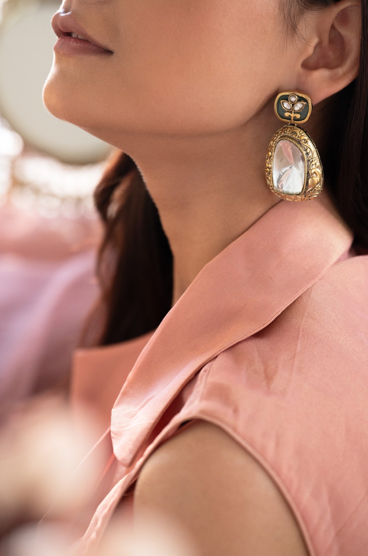 Mishthi Mint Polki Earrings