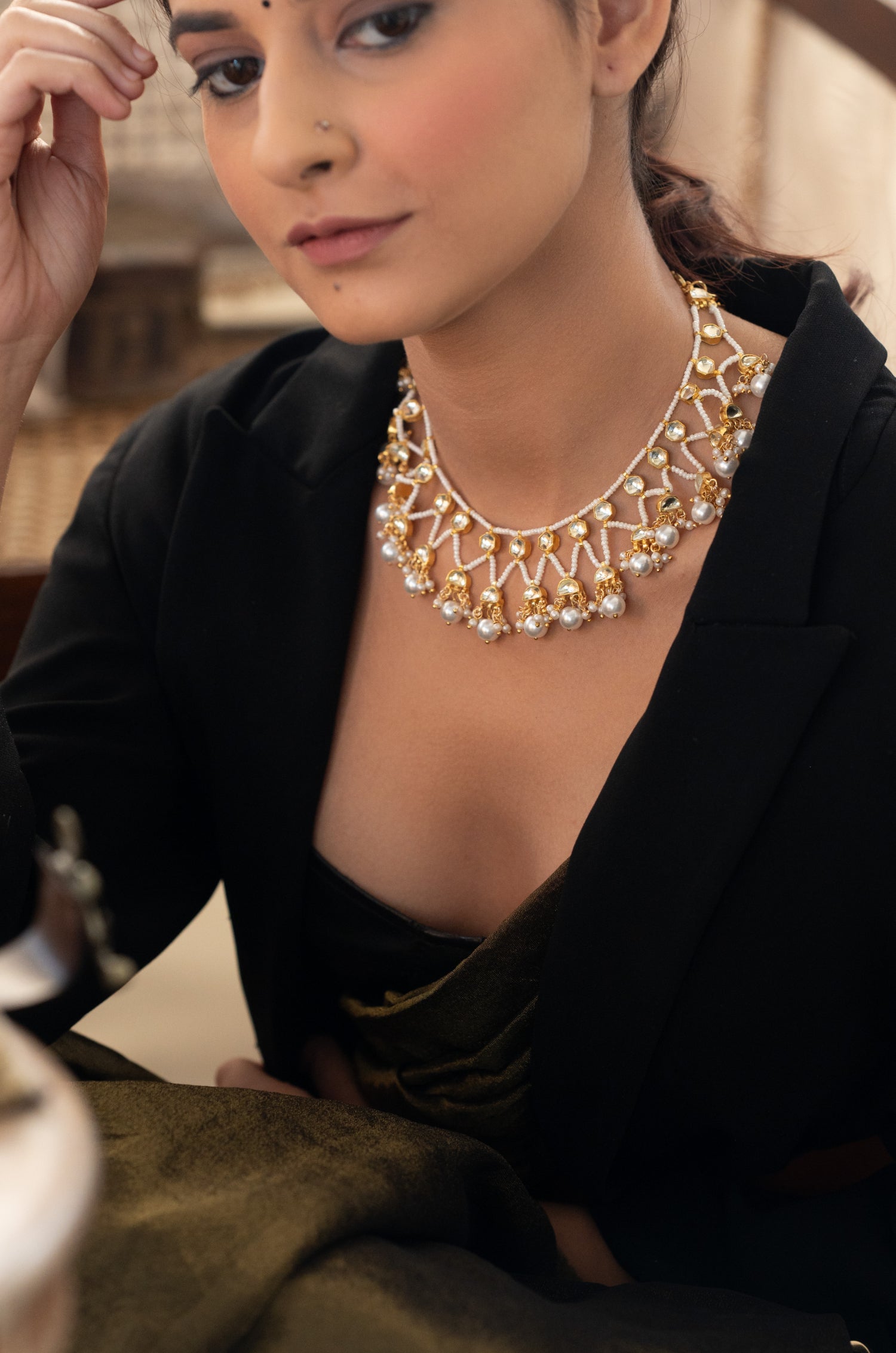 Amaira Kundan And Pearls Necklace
