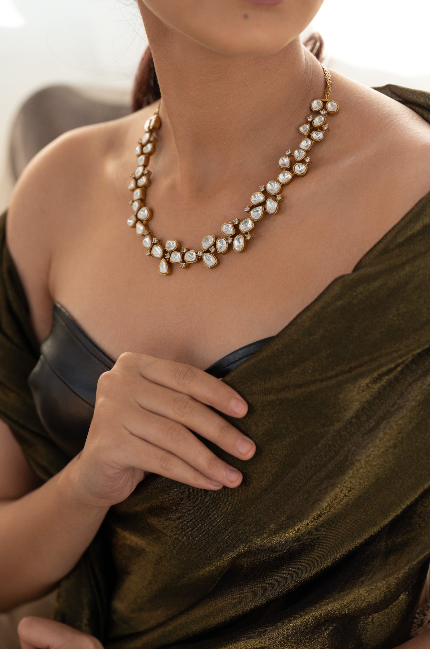 Daisy Polki Necklace Set