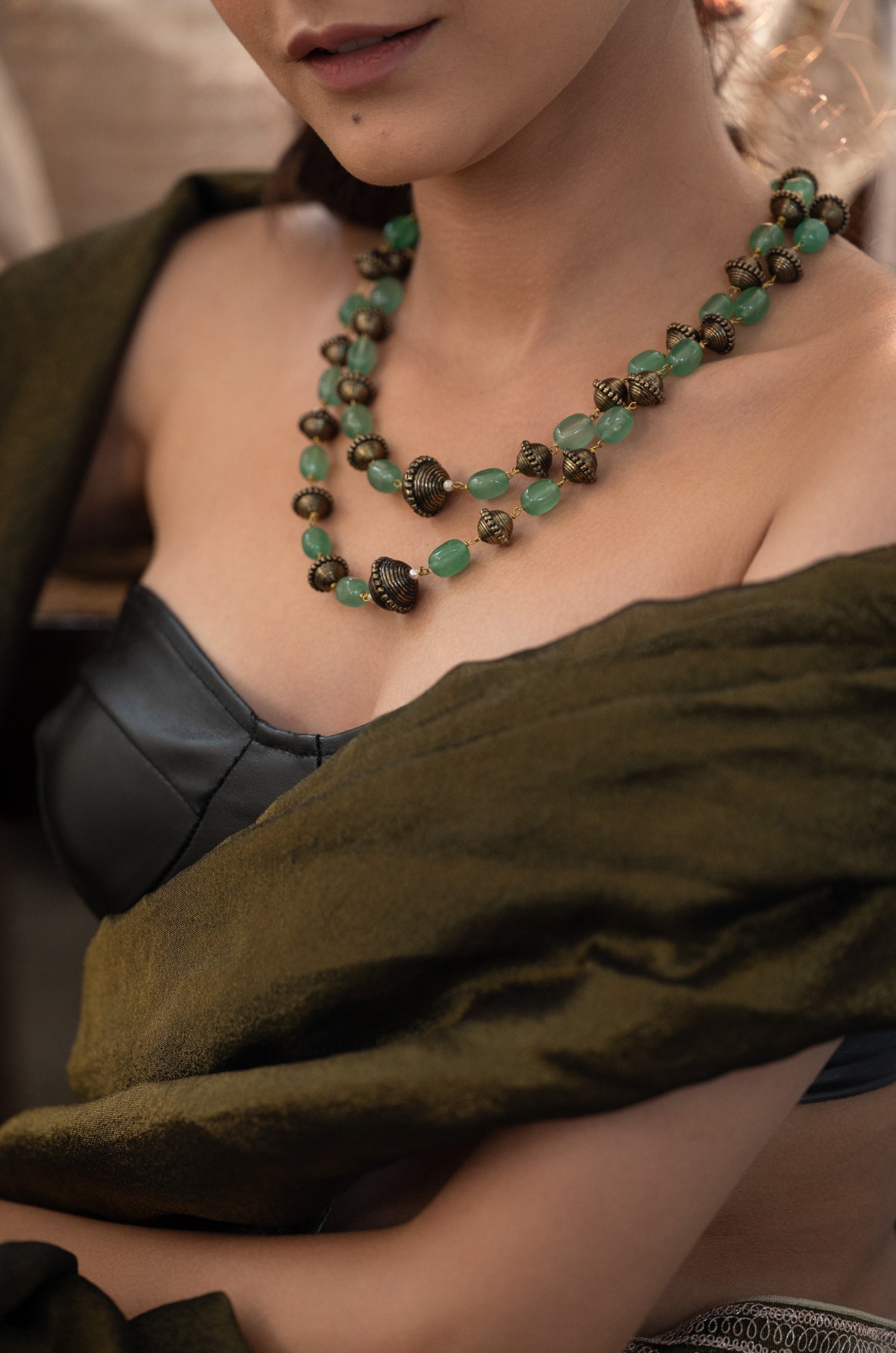 Sandhvi Mint Layered Necklace
