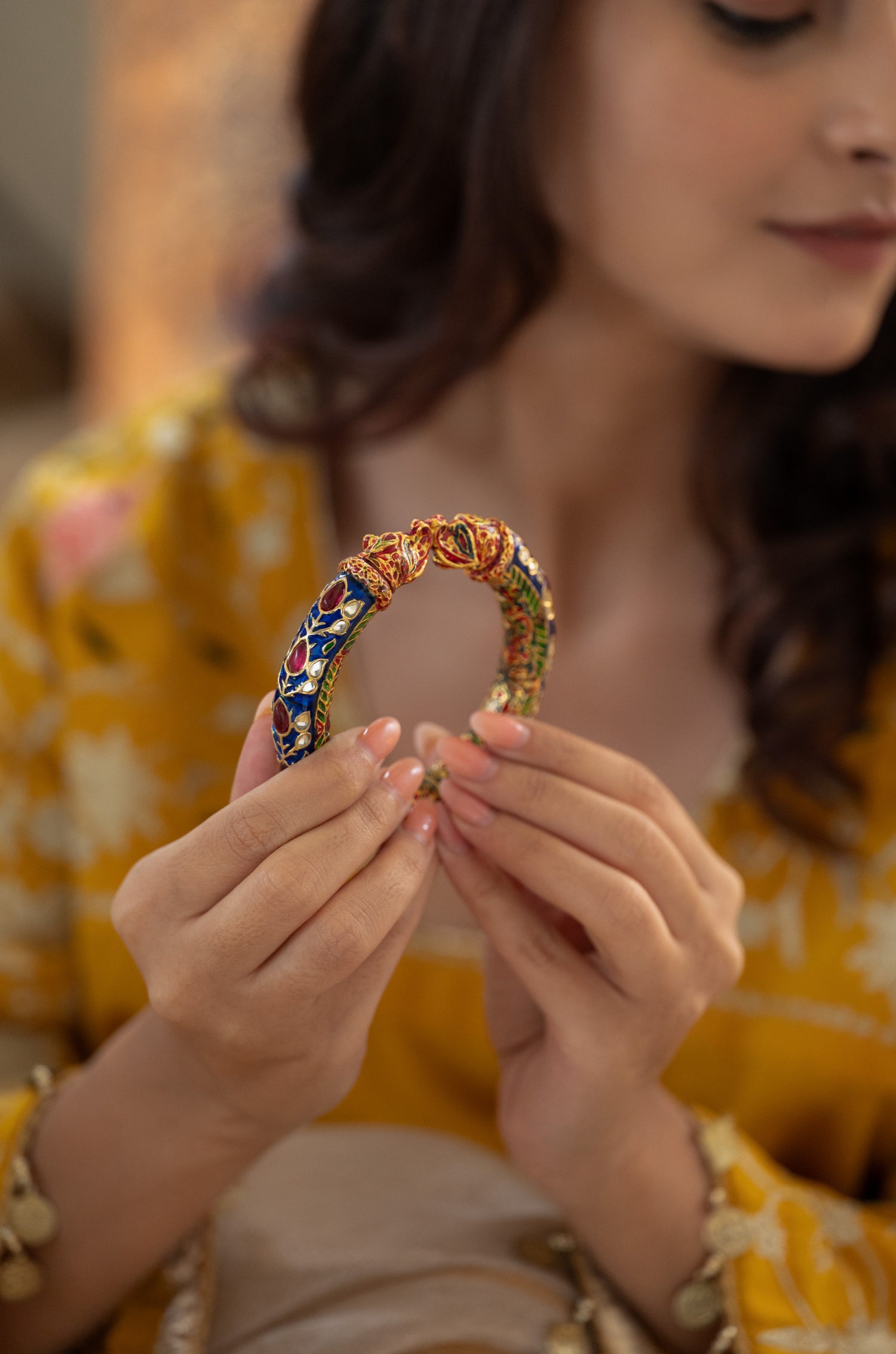 Amilia Blue Meenakari Bangle