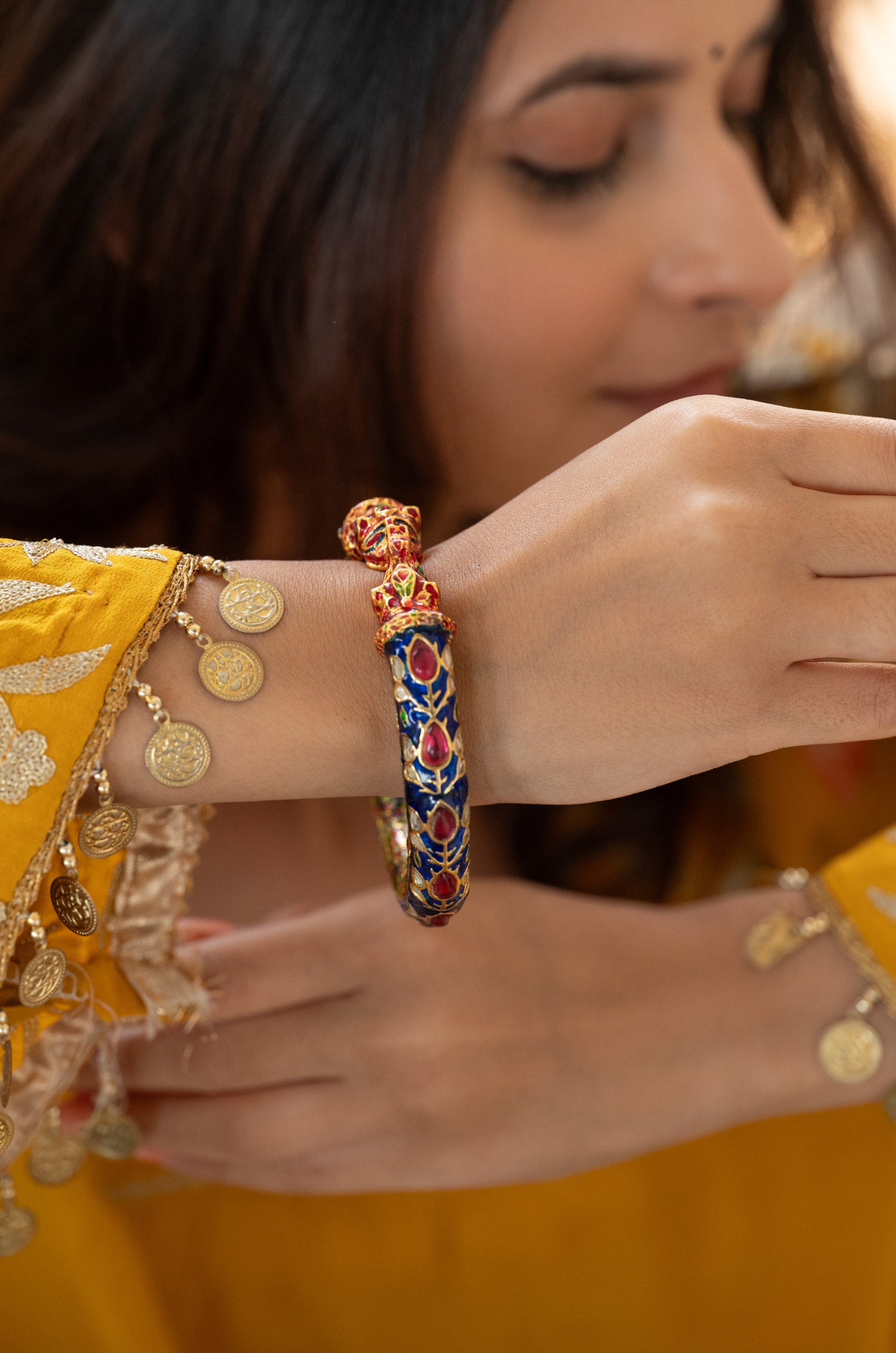 Amilia Blue Meenakari Bangle