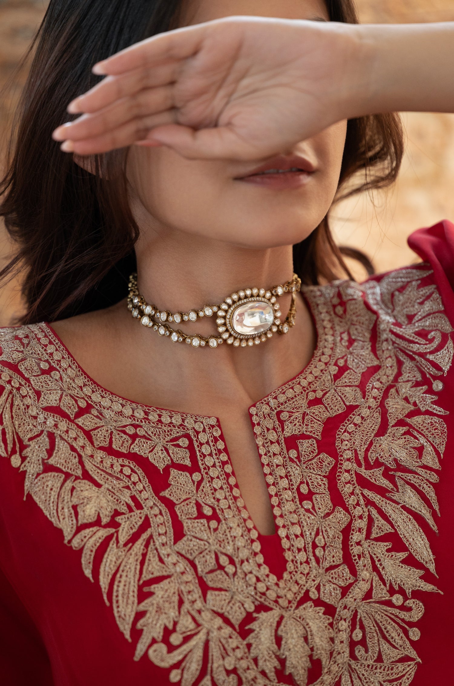 Sheen Polki Choker Necklace