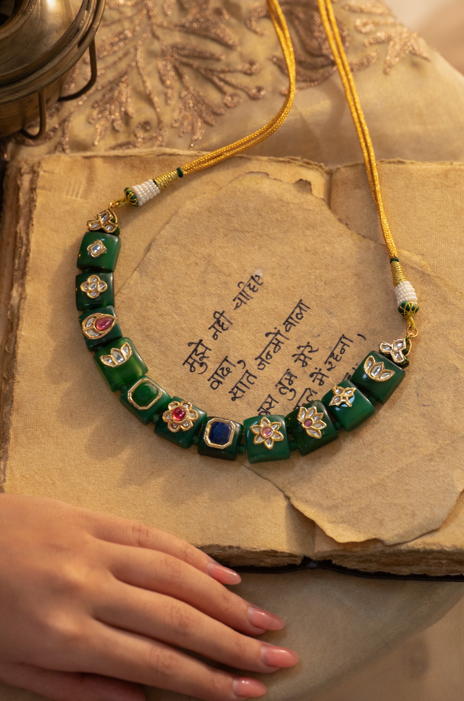 Areeza Green Kundan Necklace
