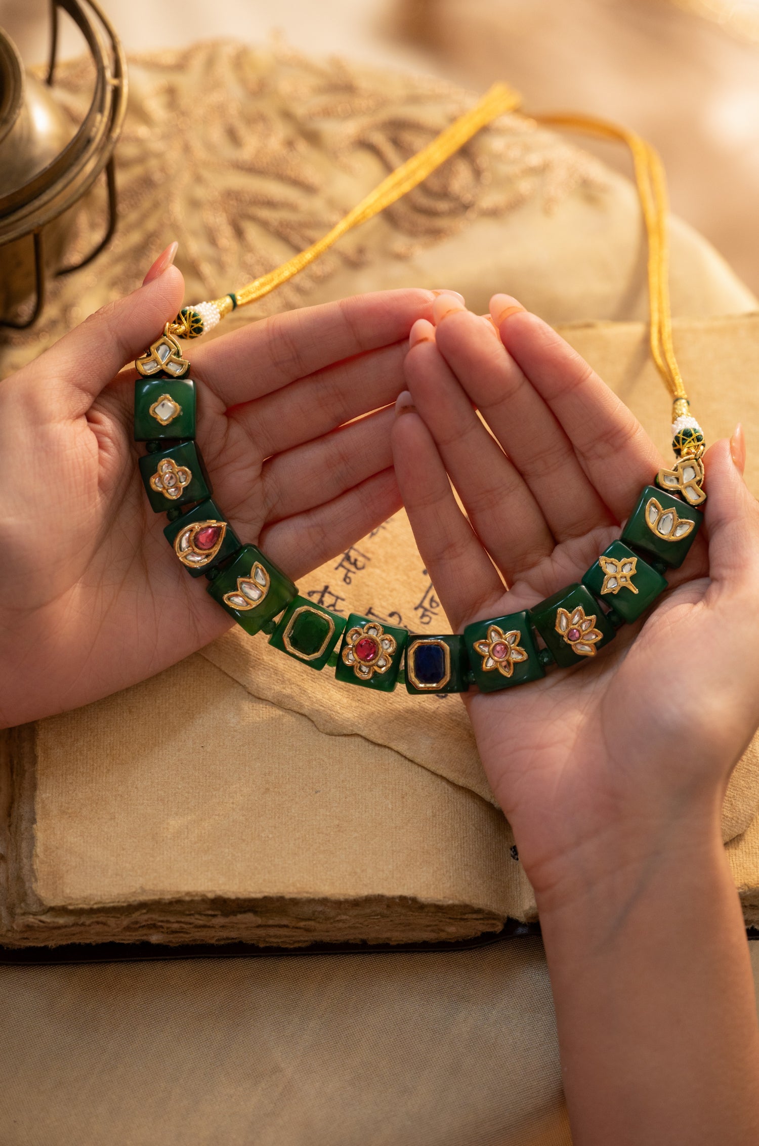 Areeza Green Kundan Necklace