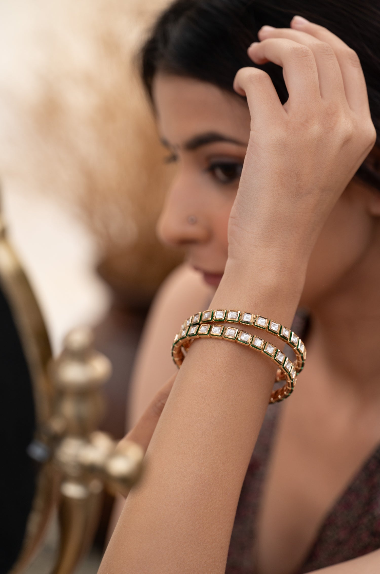 Tarisha Kundan Bangles - Set of 2