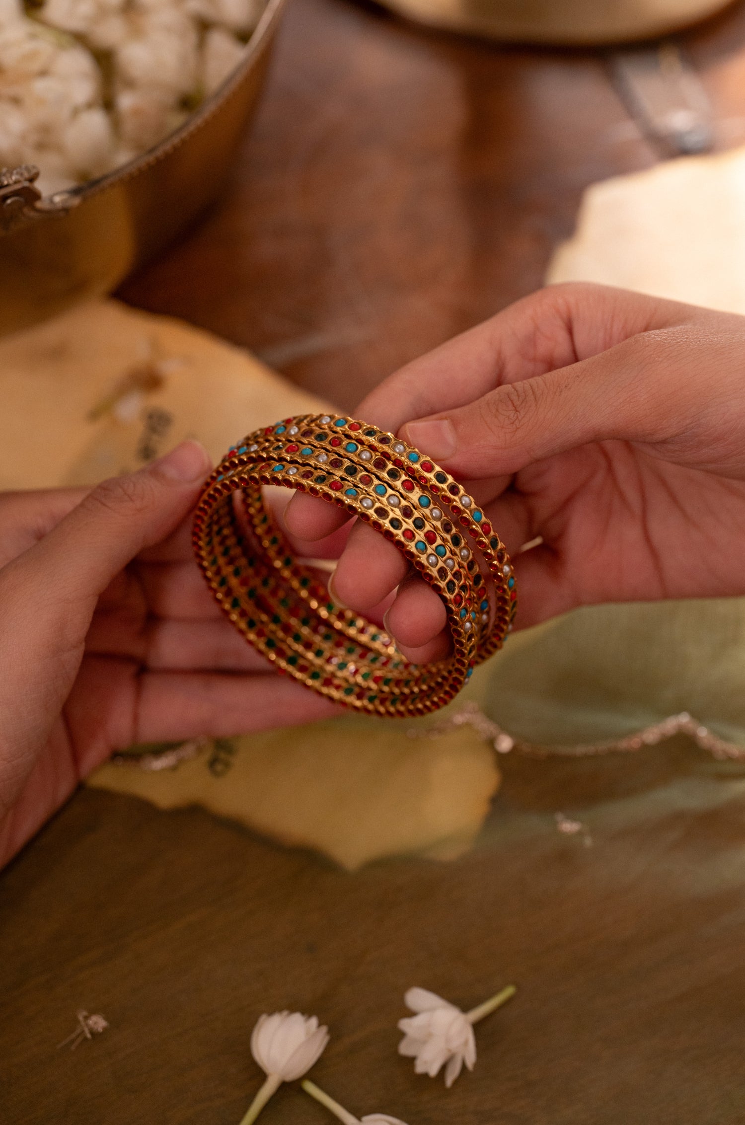 Siya Multicolored Jadau Bangles - Set of 4
