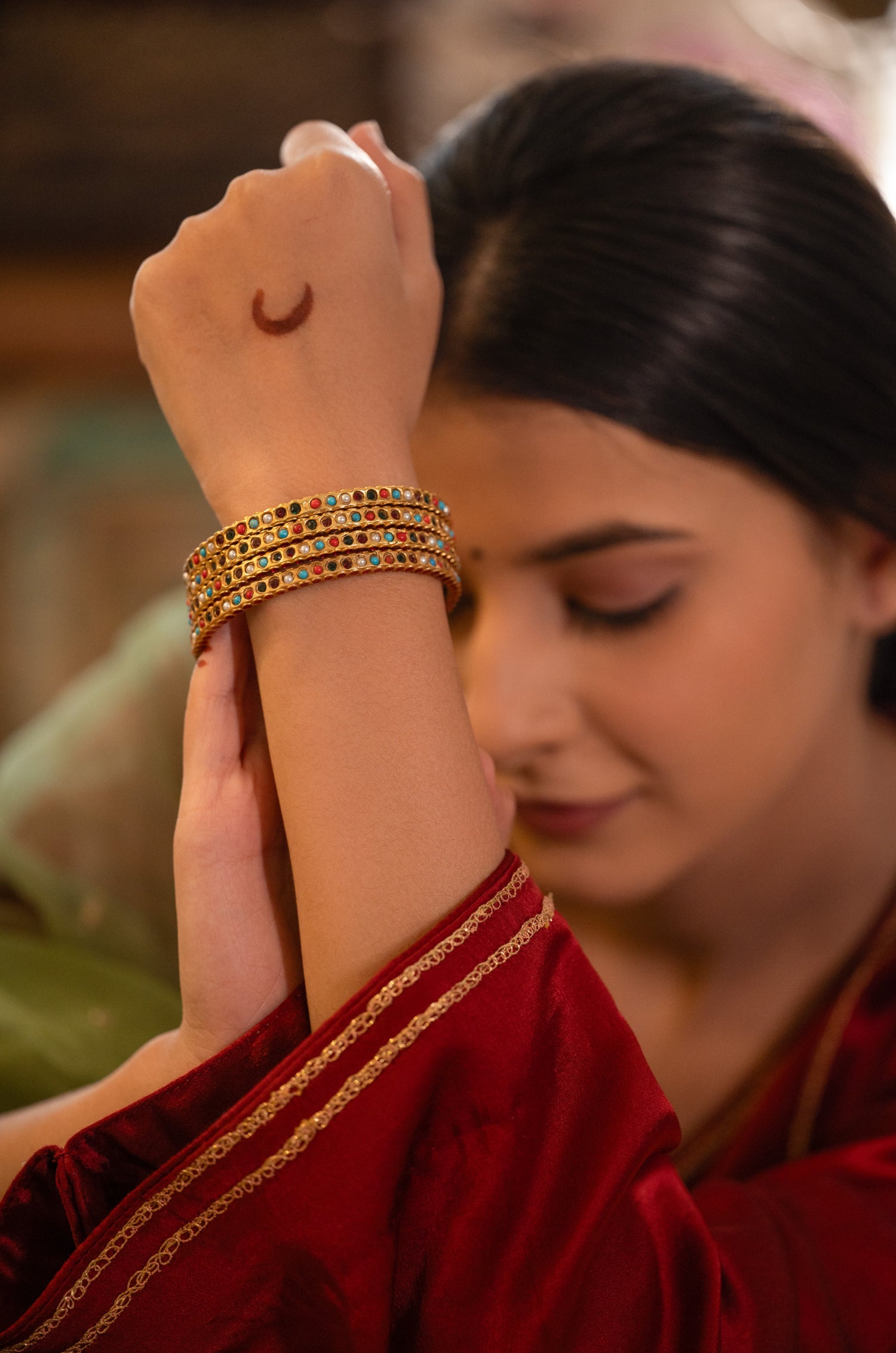 Siya Multicolored Jadau Bangles - Set of 4