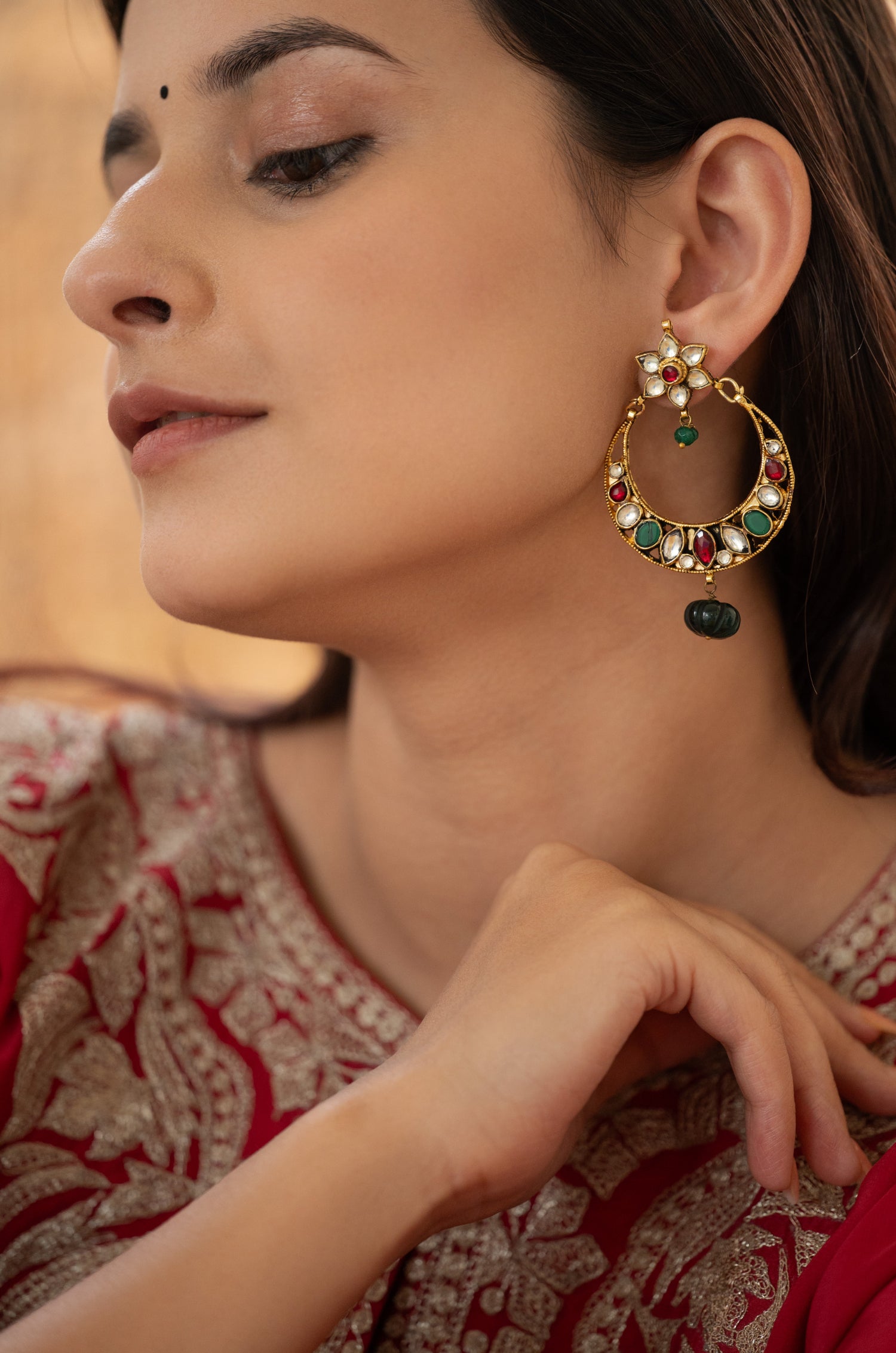 Laira Multicolored Kundan Earring