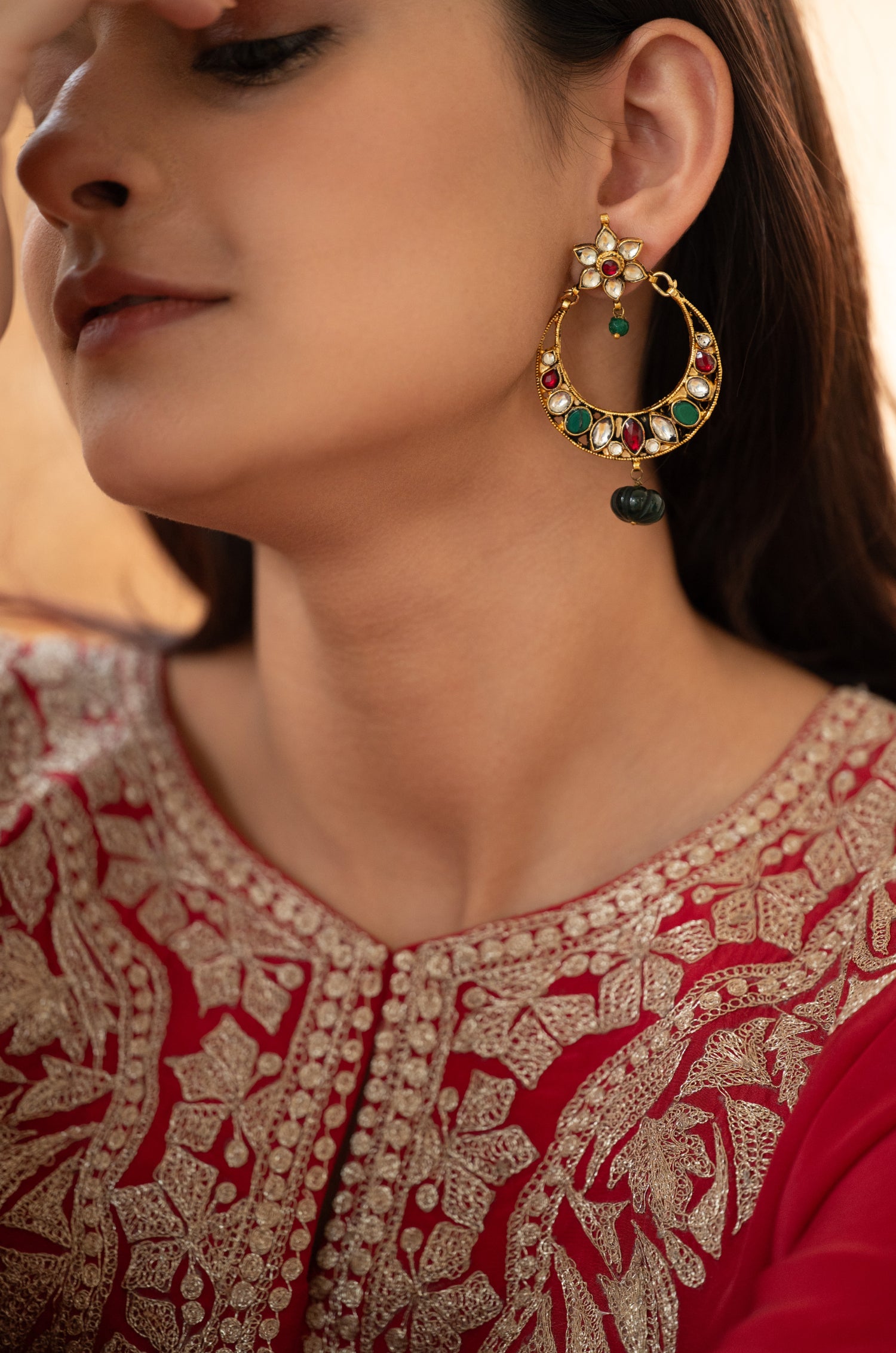 Laira Multicolored Kundan Earring