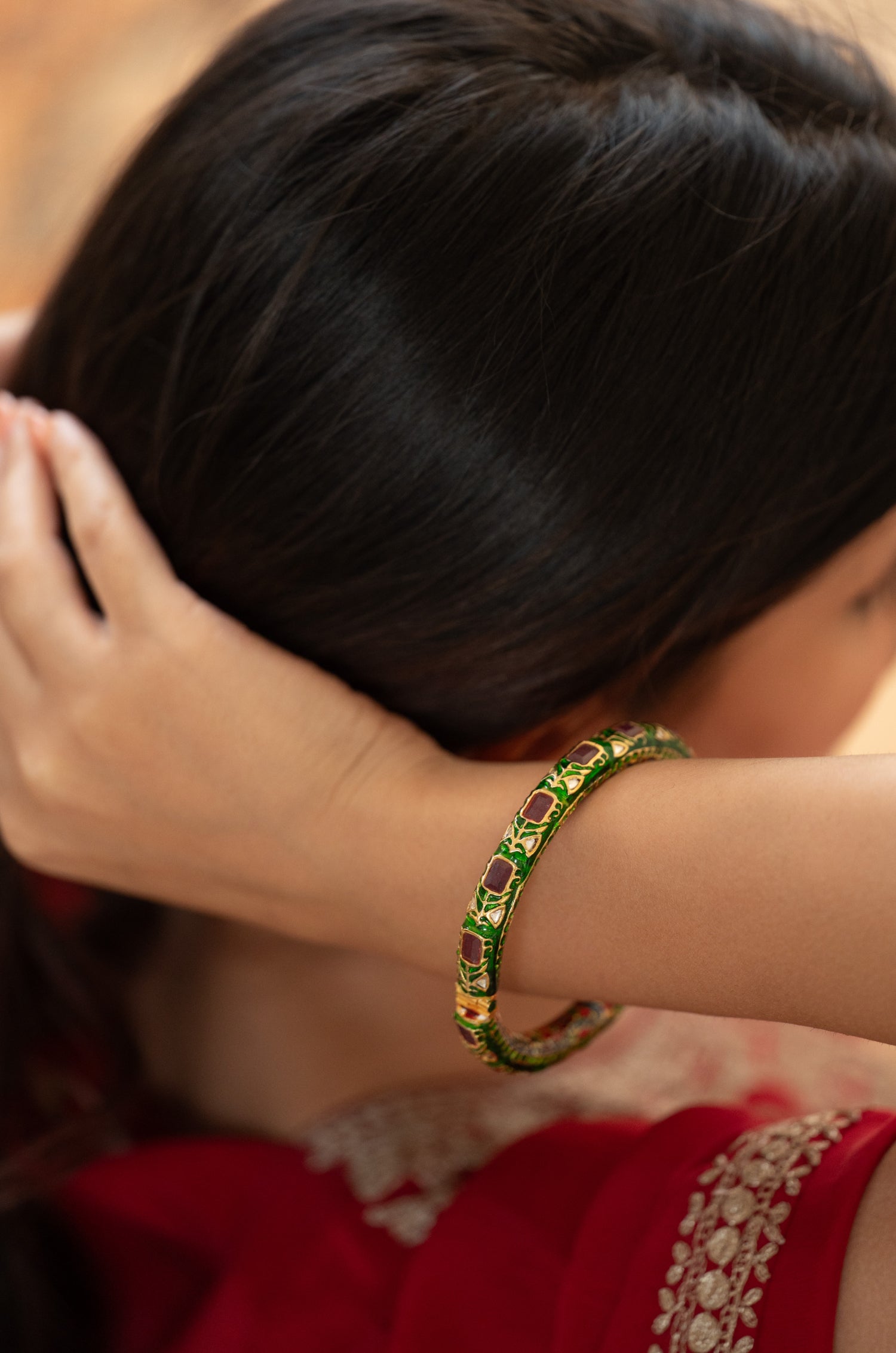 Samaira Green Meenakari Bangle