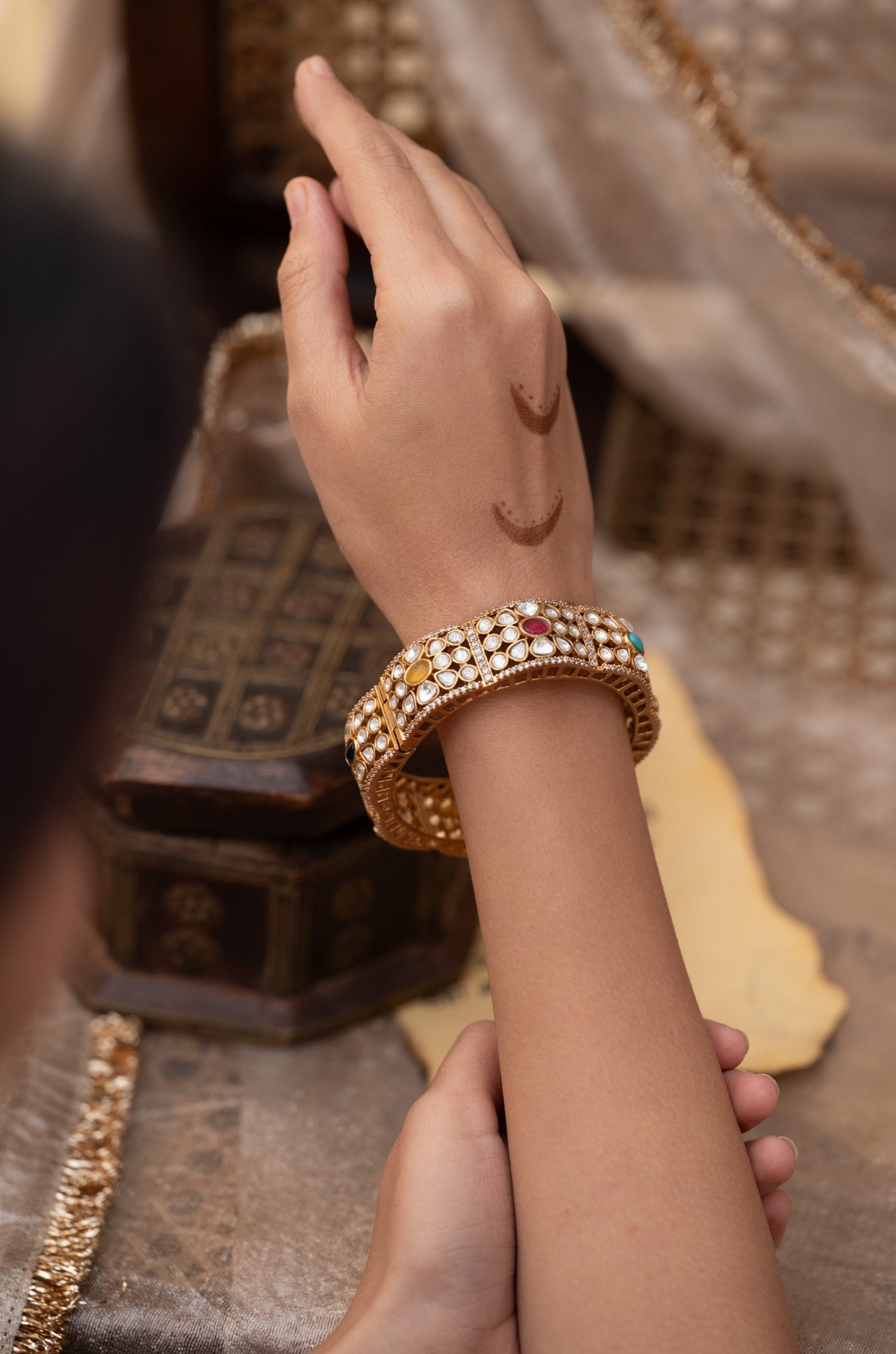 Bloom Multicolored Polki Bangle