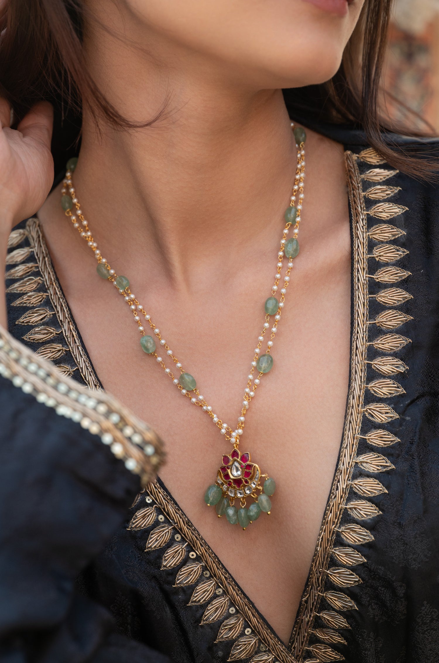 Gauri Kamal Kundan Necklace