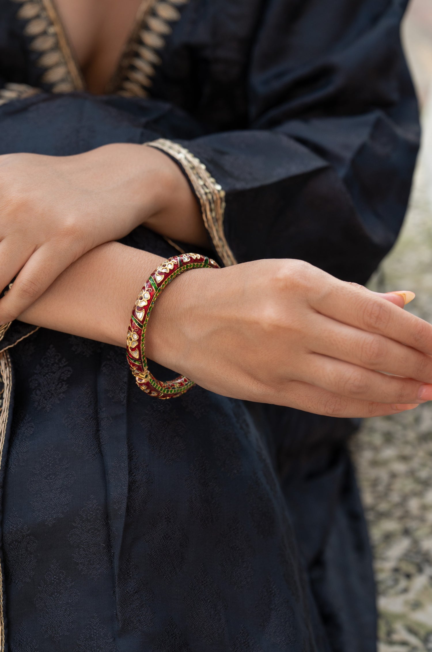 Samaira Red Meenakari Bangle