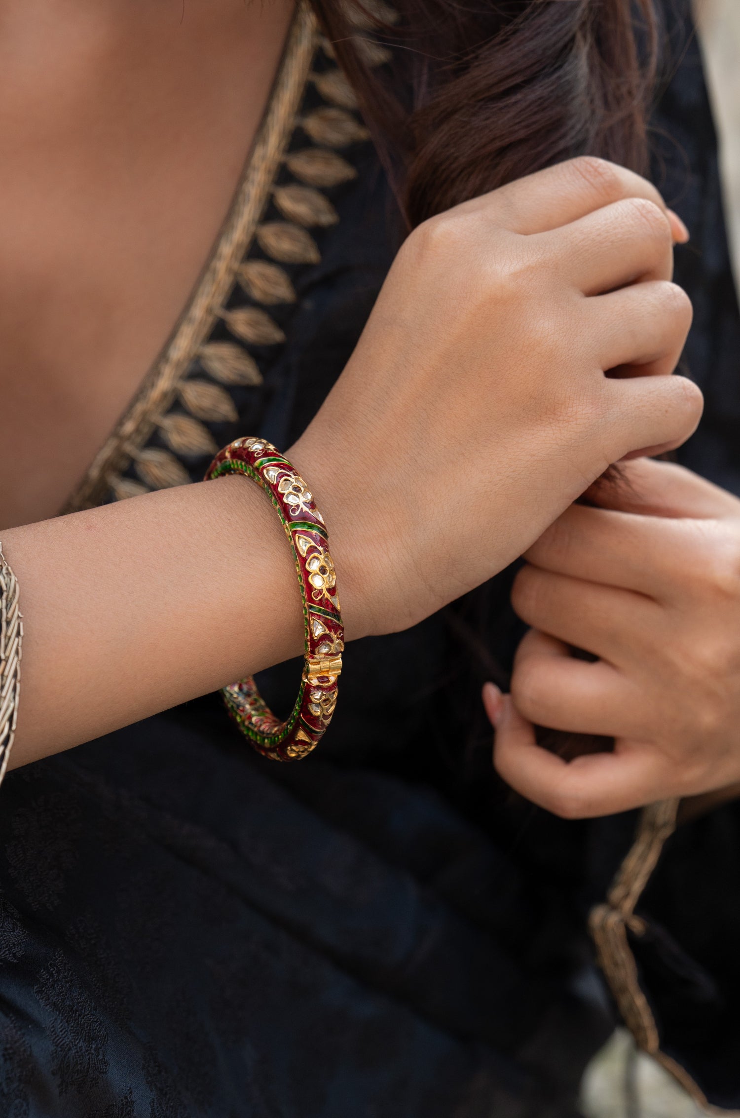 Samaira Red Meenakari Bangle