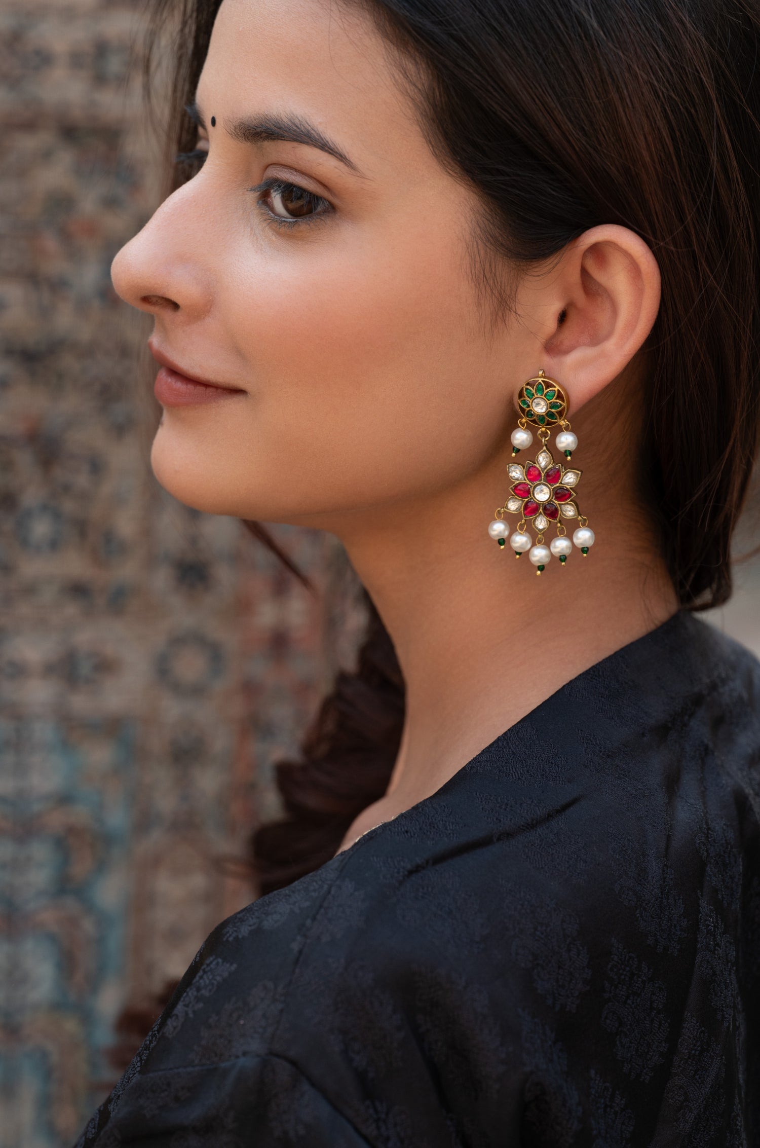 Parisha Pink Kundan Earrings
