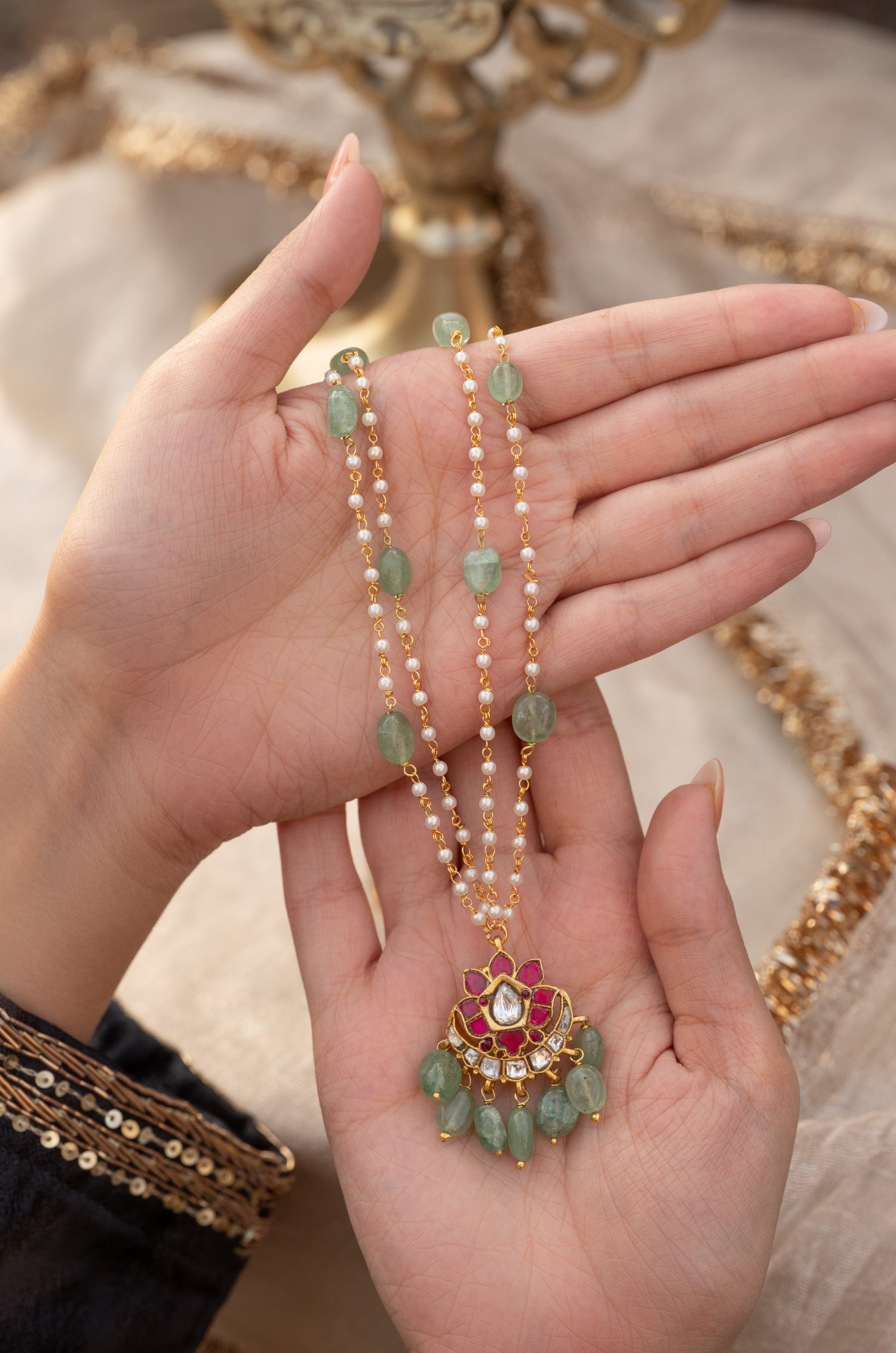 Gauri Kamal Kundan Necklace