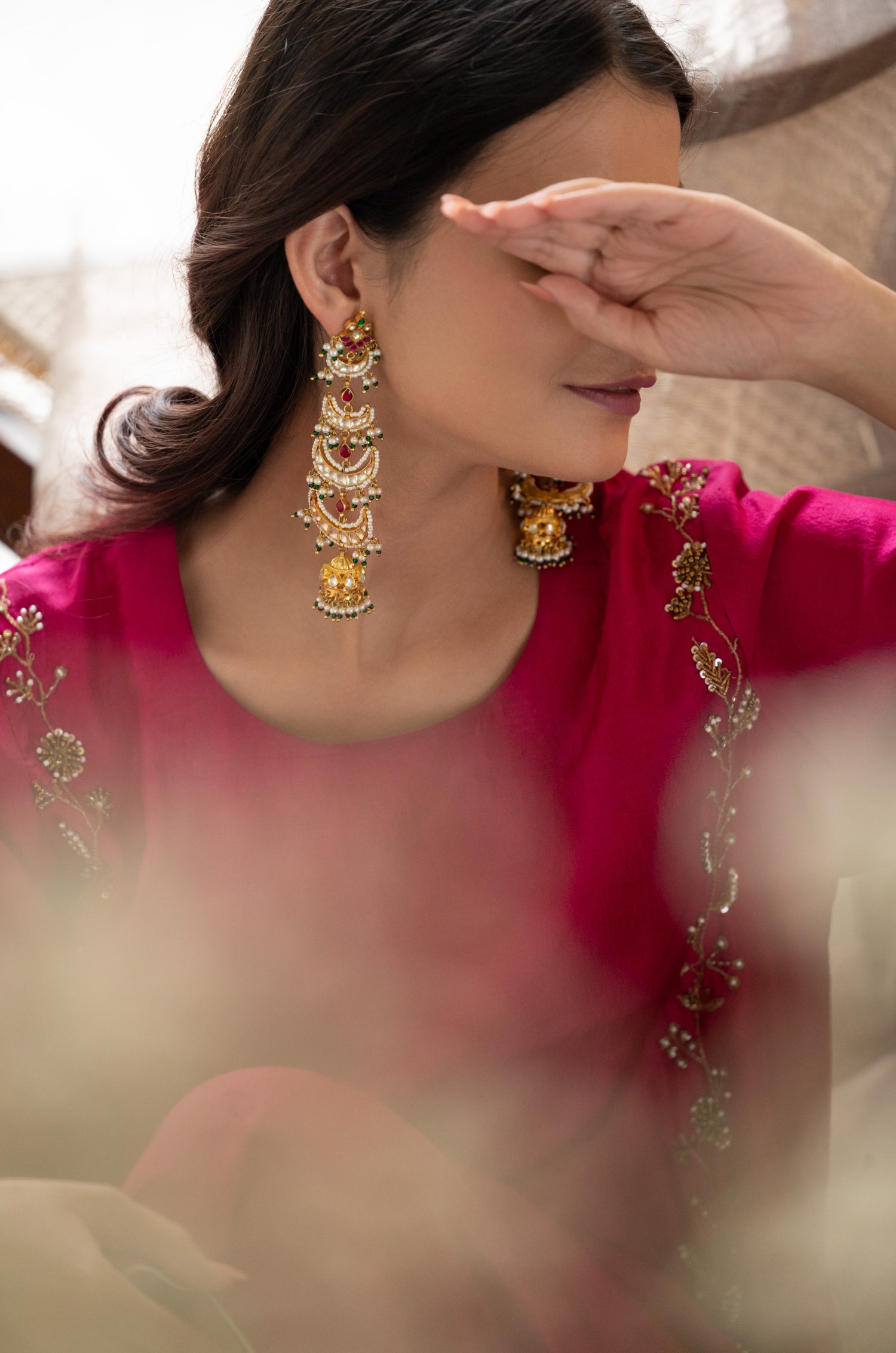 Zareen Kundan Jhumka Earrings