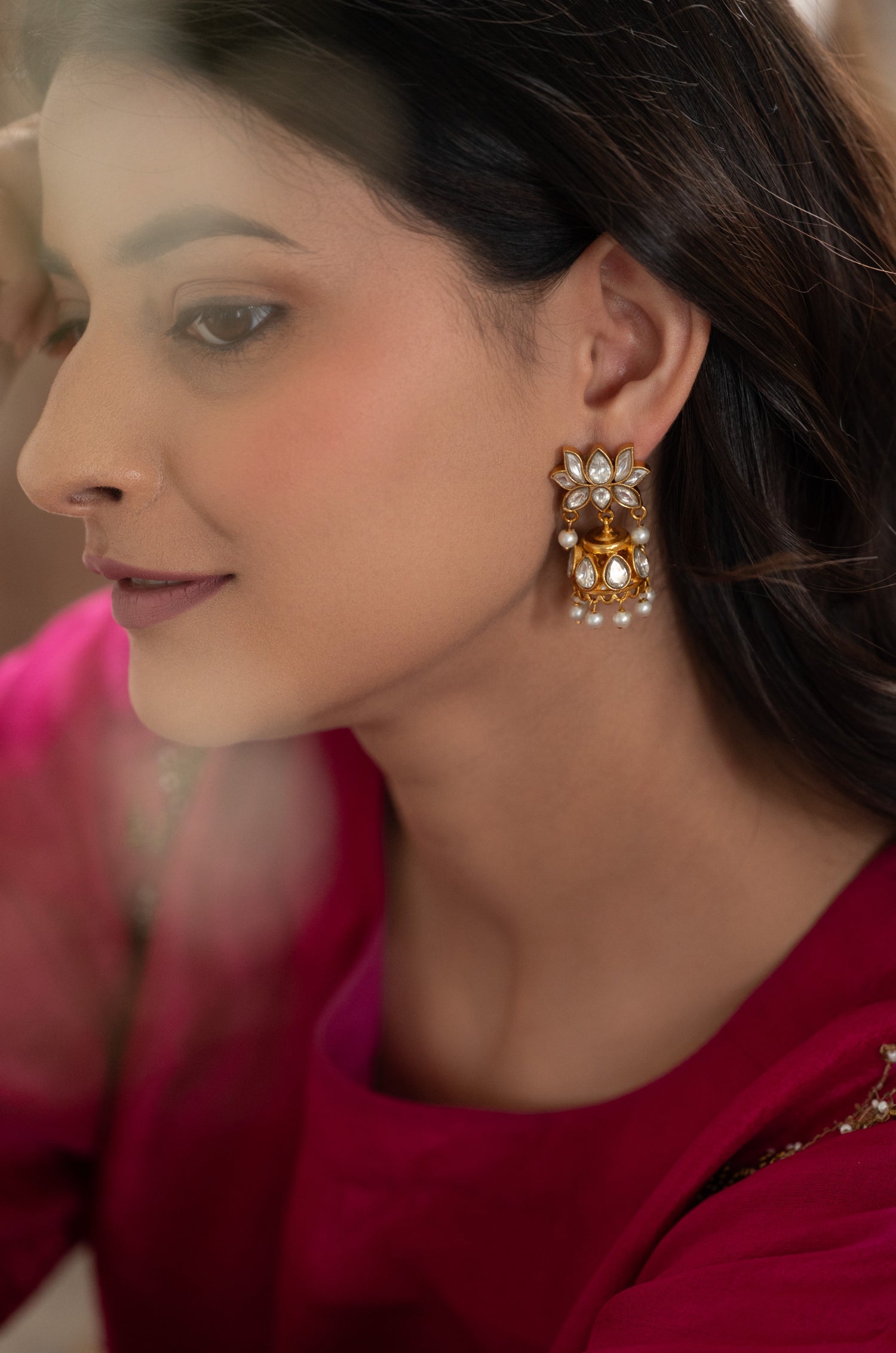 Zahrish Kundan Jhumka Earrings