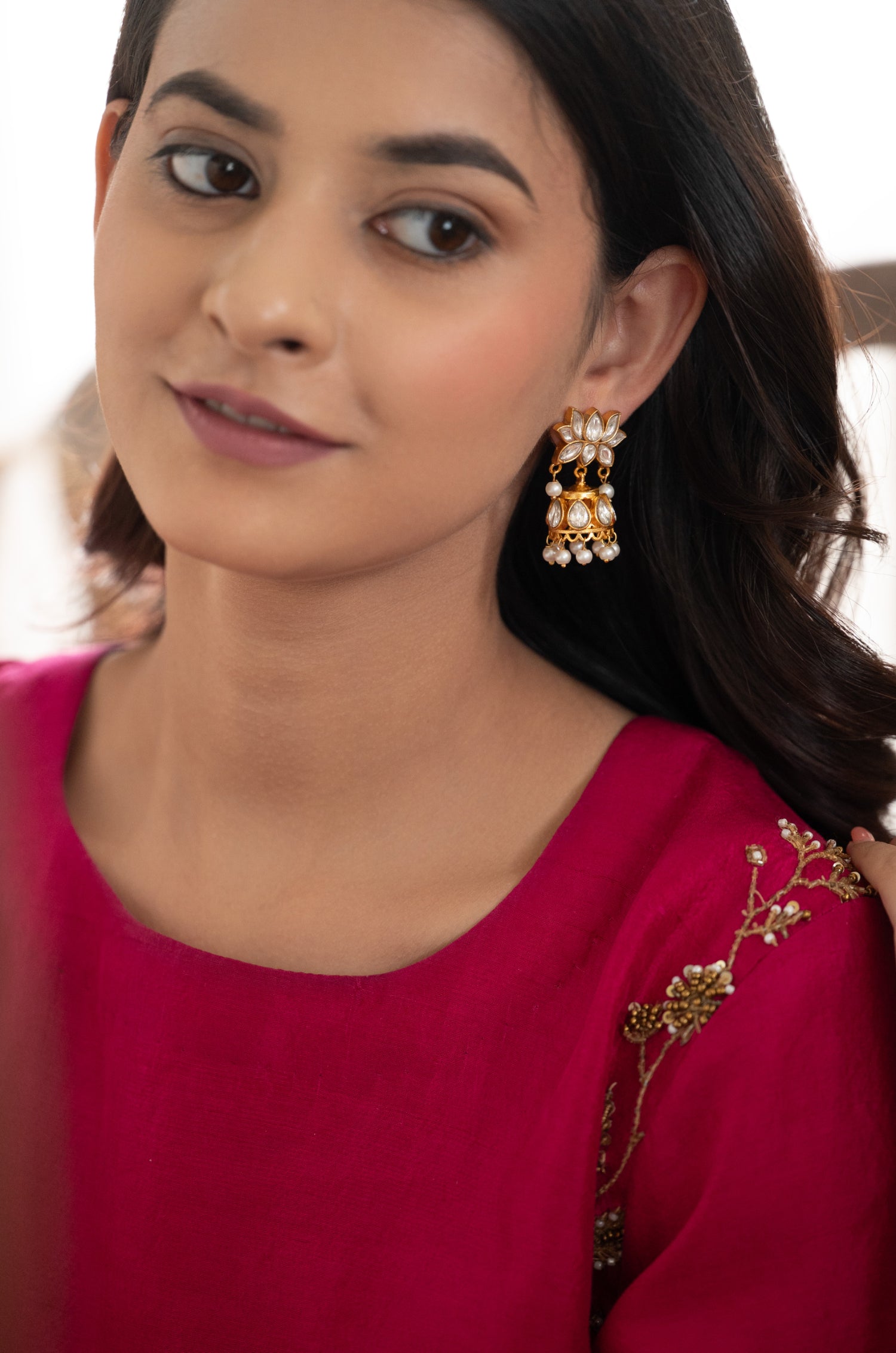 Zahrish Kundan Jhumka Earrings