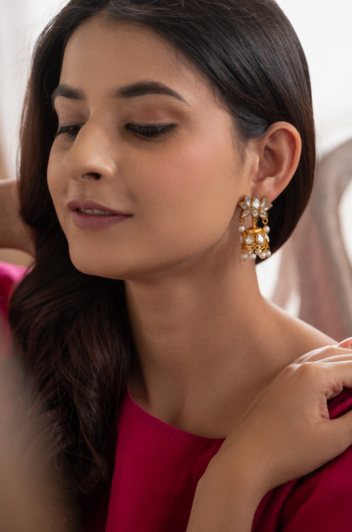 Zahrish Kundan Jhumka Earrings
