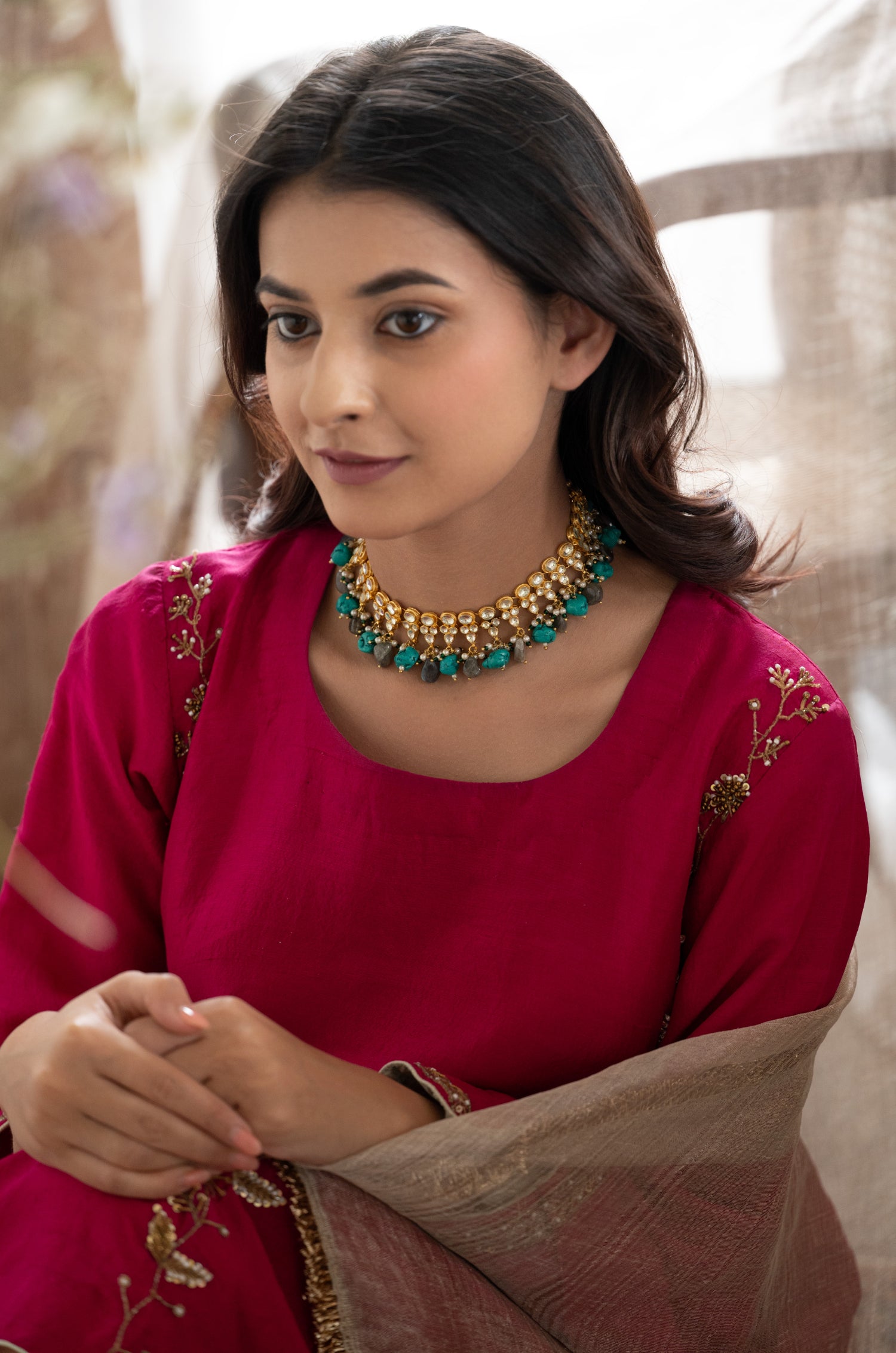 Fiona Turquoise Kundan Necklace